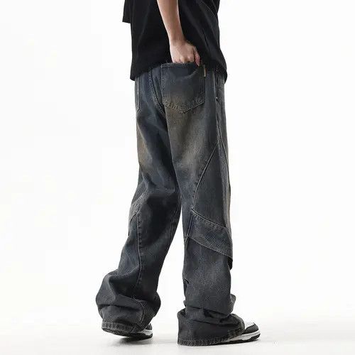 Japanese Brand Washed distressed split panel cargo jeans Size US 32 / EU 48 - 4 Thumbnail