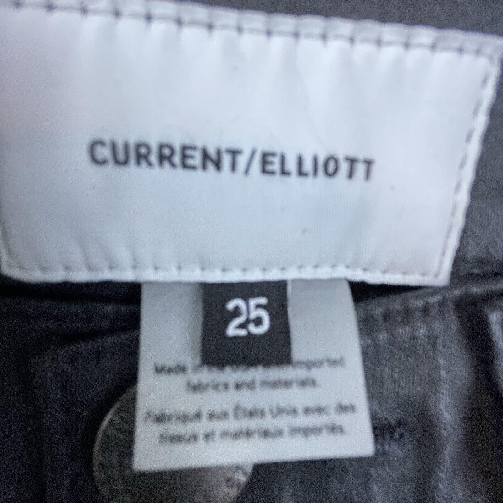Current/Elliot Current Elliott Pants Womens 25 Black Coated Jeans Stiletto Size 25" / US 0 / IT 36 - 3 Thumbnail
