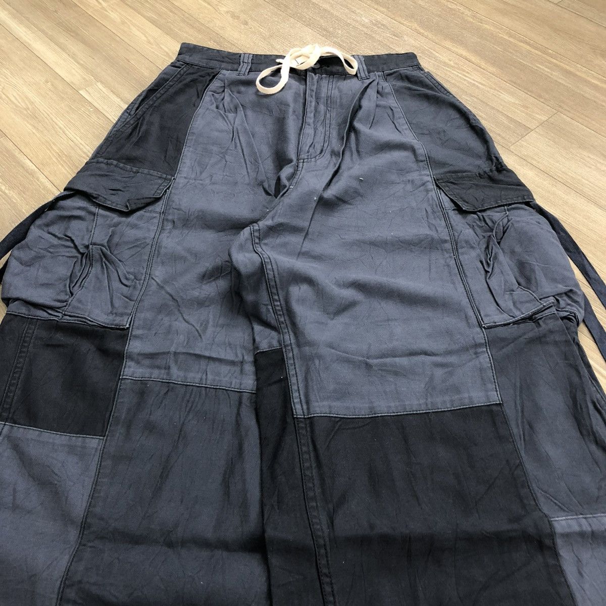 Japanese Brand 2000s Niko And Patchwork Lgb Goa Bondage Cargo Baggy Pants Size US 26 / EU 42 - 3 Thumbnail