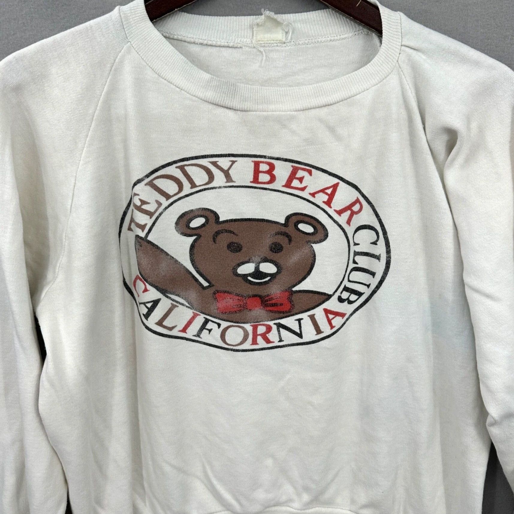 Vintage VINTAGE Teddy Bear Club California Sweatshirt Womens L White 80s 90s USA Graphic Print Pullover Crew Neck Knit Cotton Regular Classic Mens Girls Boys Size L / US 10 / IT 46 - 3 Thumbnail