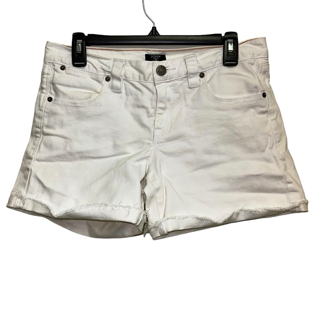 J.Crew J. Crew White Cutoff Cuffed Denin Shorts Size 28" / US 6 / IT 42 - 1 Thumbnail