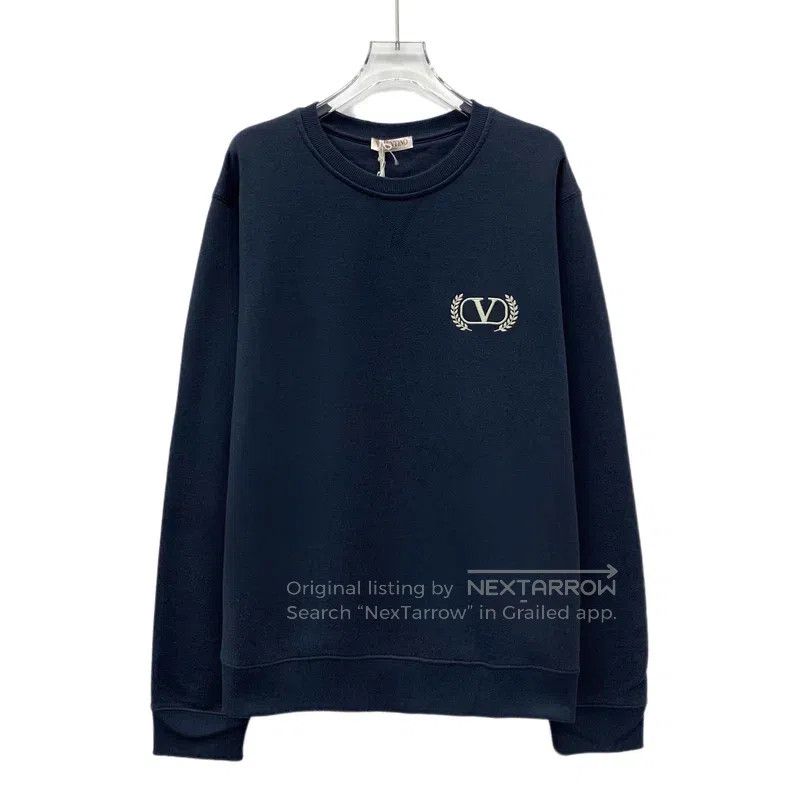 Valentino Valentino logo Wheat ear embroidered cotton crew neck long Size M / US 6-8 / IT 42-44 - 1 Thumbnail