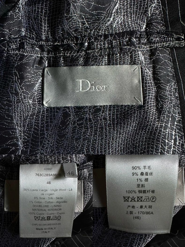 Dior Dior Black striped wool suit with broken lines and floatin Size US S / EU 44-46 / 1 - 8 Thumbnail
