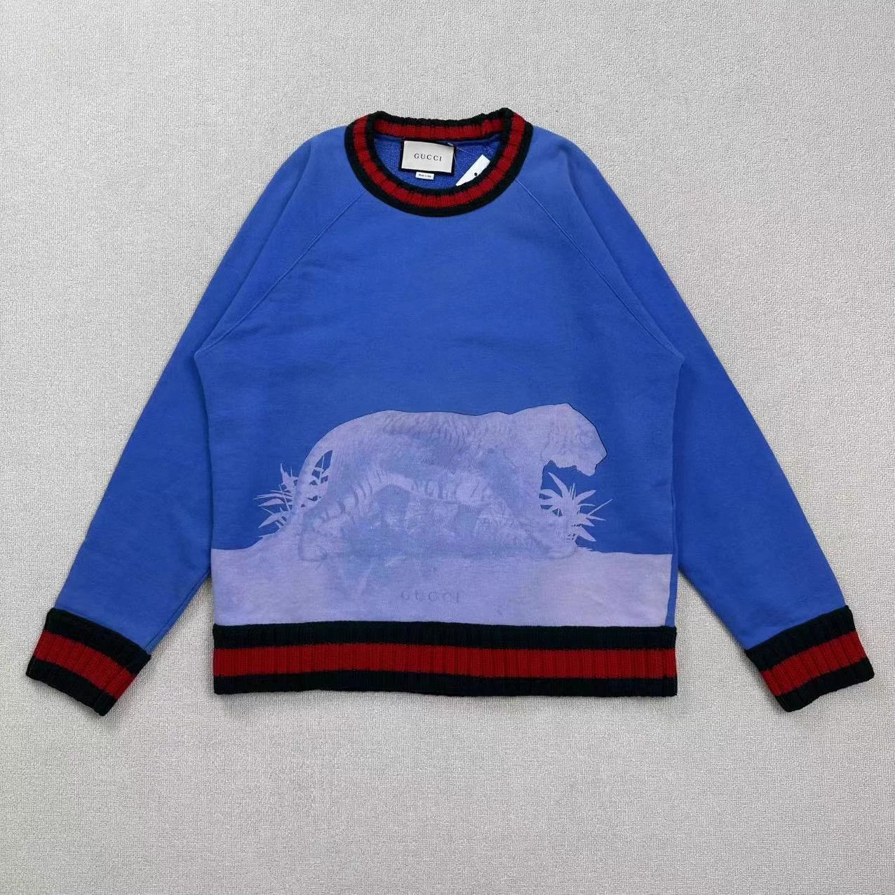 Gucci GUCCI Red Green Colorblock GG Space Cotton Sweatshirt XL Size US XL / EU 56 / 4 - 1 Thumbnail