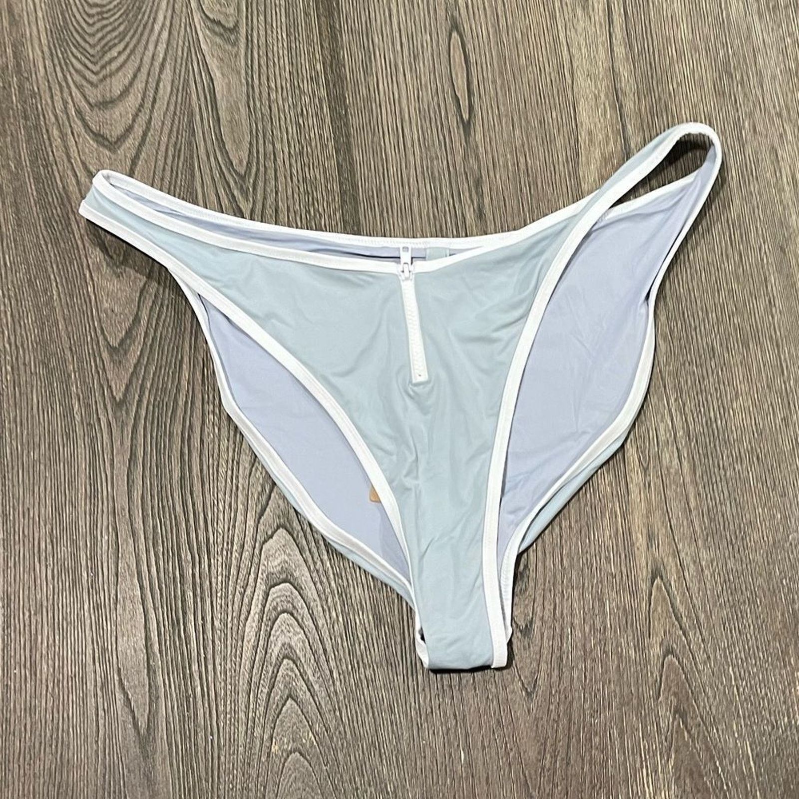 SKIMS NWT Skims Sporty Zipper Swim Dipped Tanga Bottom Pacific 4X Size ONE SIZE - 1 Thumbnail