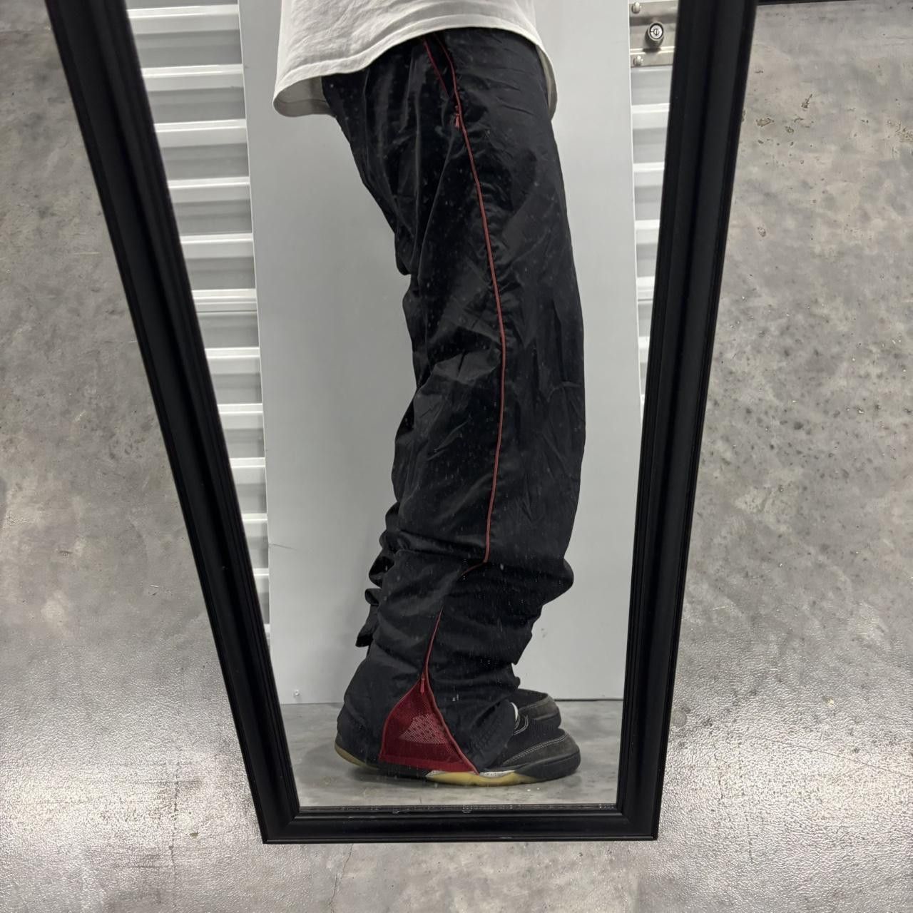 Japanese Brand × Vintage Crazy Vintage Y2K/2000s Black Red Streetwear Essential Track Pants! Size US 32 / EU 48 - 1 Thumbnail