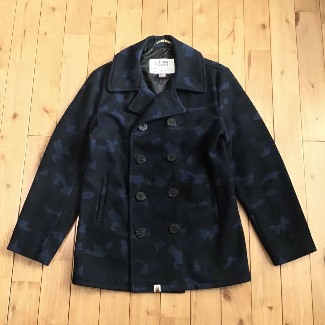Bape × Schott 2012 SCHOTT × BAPE camo Melton wool peacoat a bathing ape Size US XL / EU 56 / 4 - 1 Thumbnail