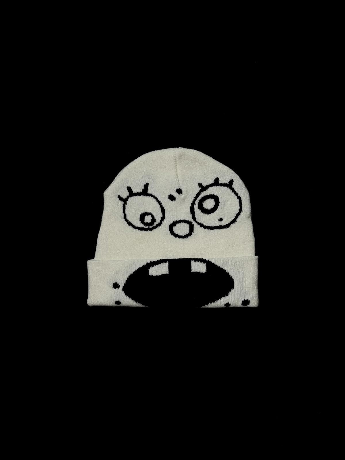 Japanese Brand Y2k DoodleBob Cuffed Beanie Hat White OS Size ONE SIZE - 1 Thumbnail