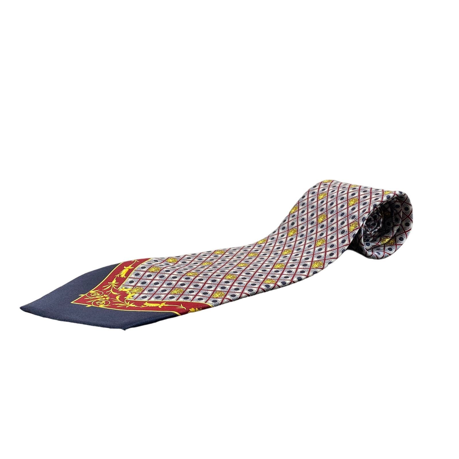 image of Vintage Gianni Versace Medusa Print Silk Tie, Men's