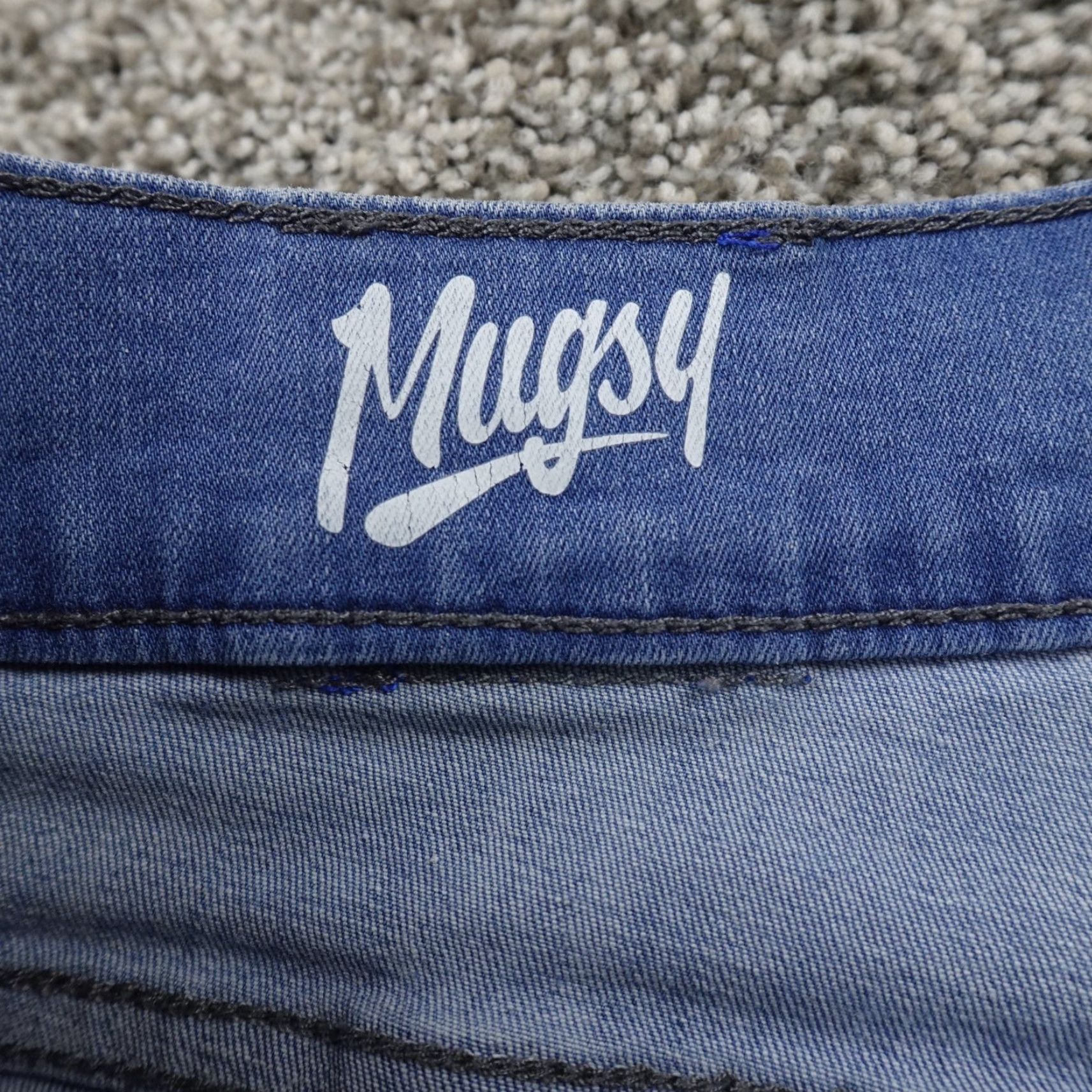 Denime Mugsy Jeans Mens 32X32 Dark Blue Denim Piers Straight Stretch Preppy Flex Jeans Adult Regular Blue 32 Inseam 5-Pocket Size US 32 / EU 48 - 6 Thumbnail