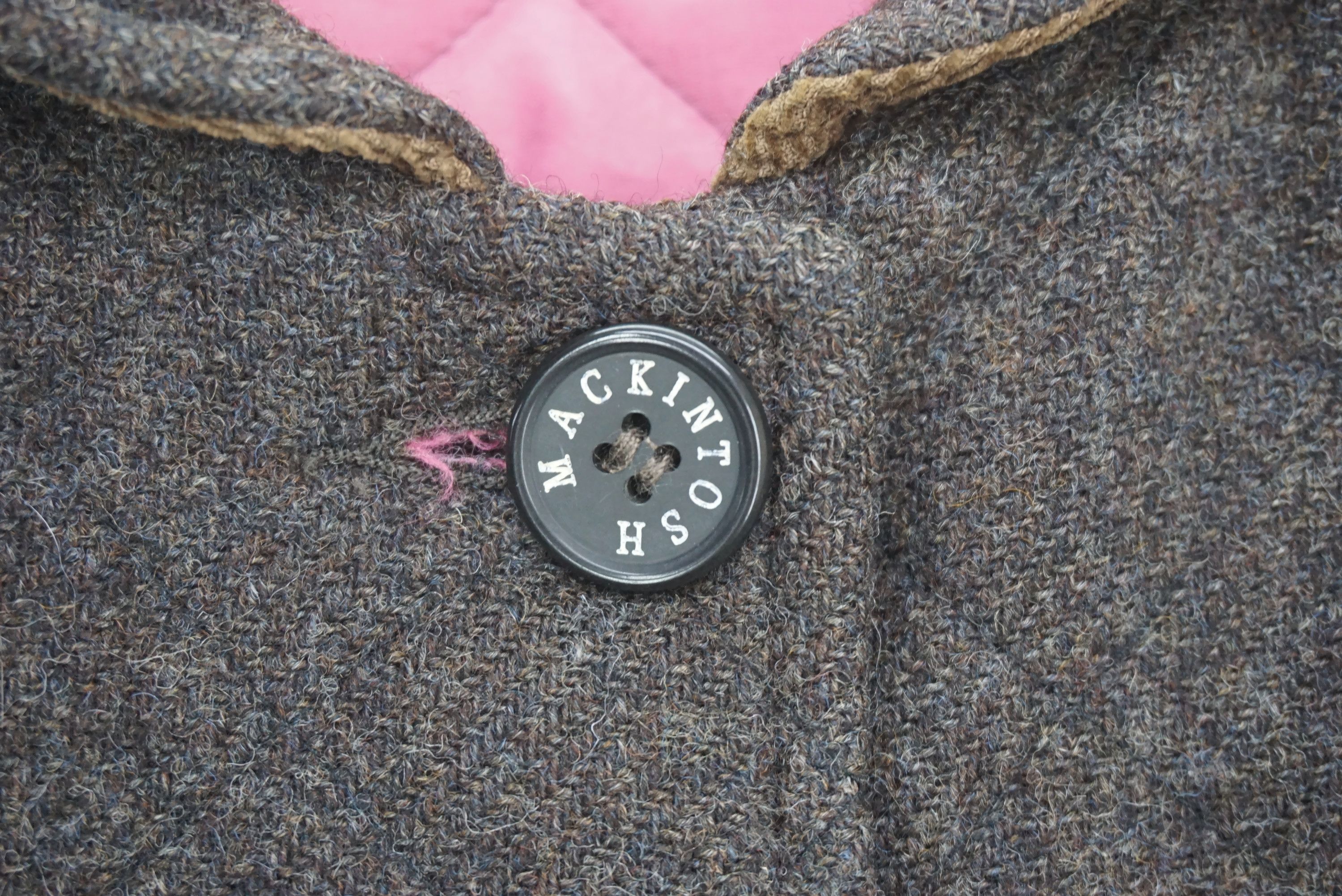 Mackintosh Quilted Lining Wool Jacket Long Coat Made in Scotland Size XS / US 0-2 / IT 36-38 - 6 Thumbnail