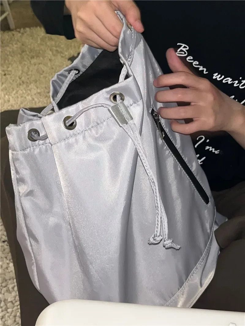 Japanese Brand × Vintage Drawstring Backpack Waterproof nylon School bags Size ONE SIZE - 6 Thumbnail