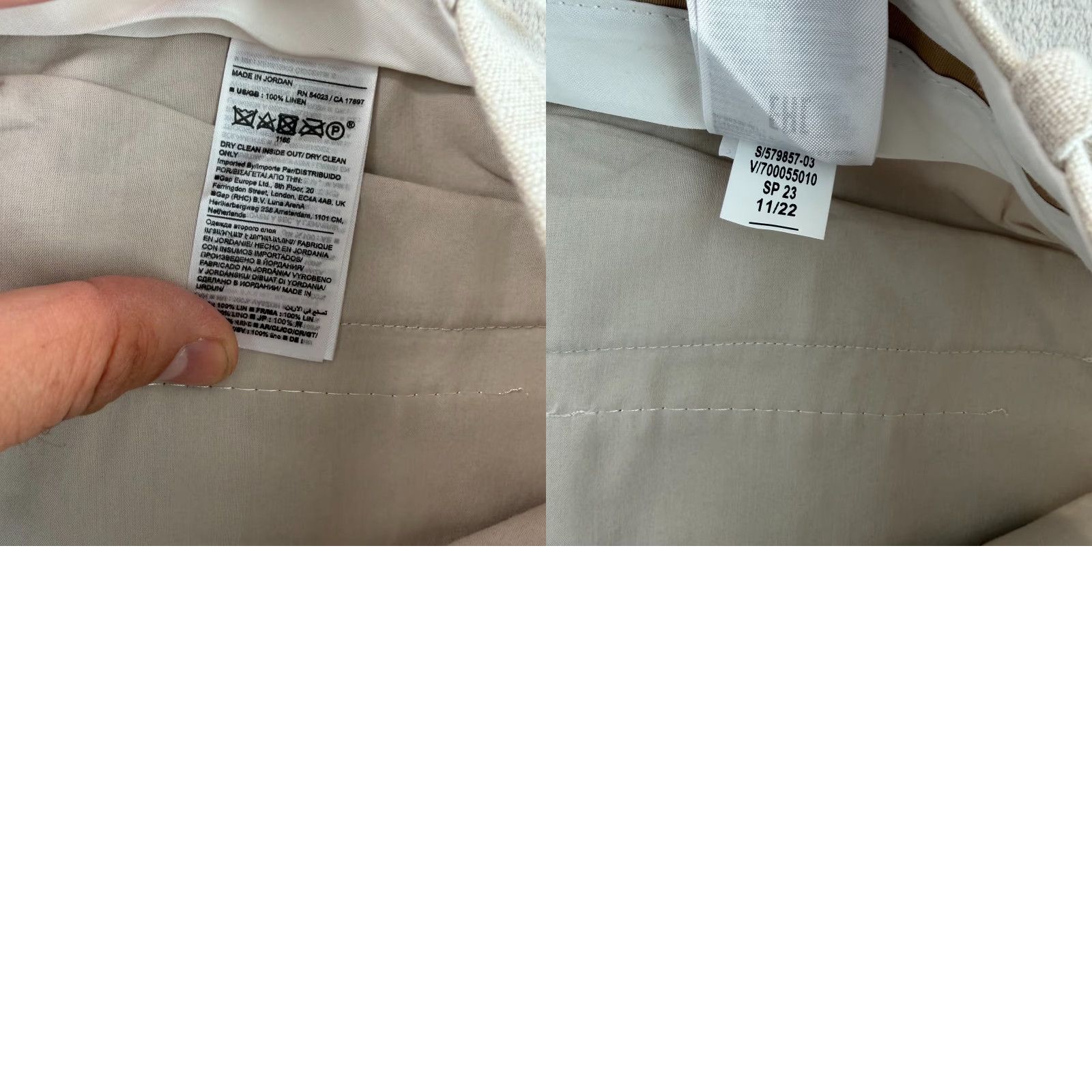 Banana Republic VINTAGE Banana Republic Palma Straight-Leg Linen Pants in Natural Linen Beige 14 NWOT Size 36" / US 14 / IT 50 - 8 Thumbnail
