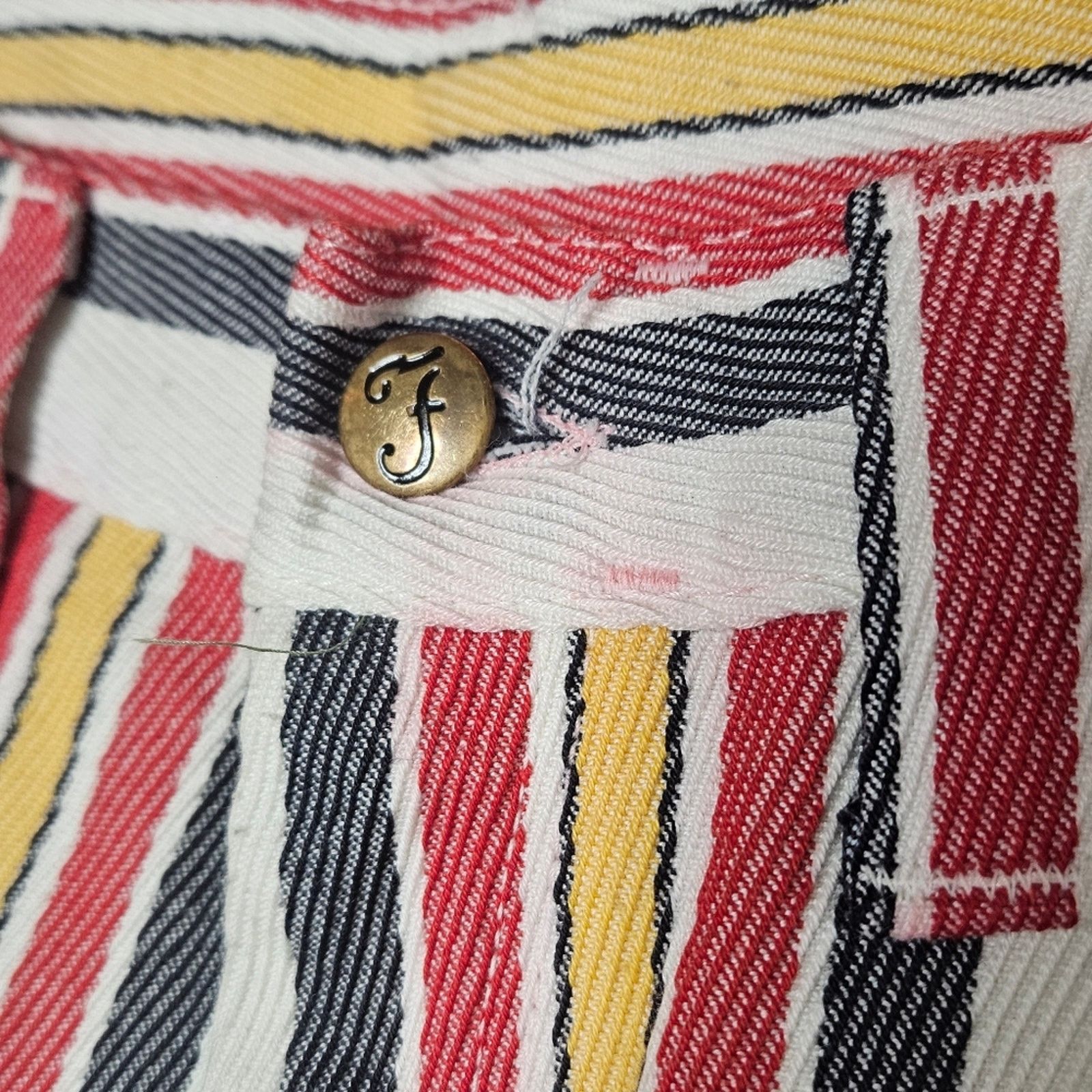 Farah × Vintage VTG 60s FARAH Denim Striped Cropped Pants, 29x22 Size US 29 - 4 Thumbnail