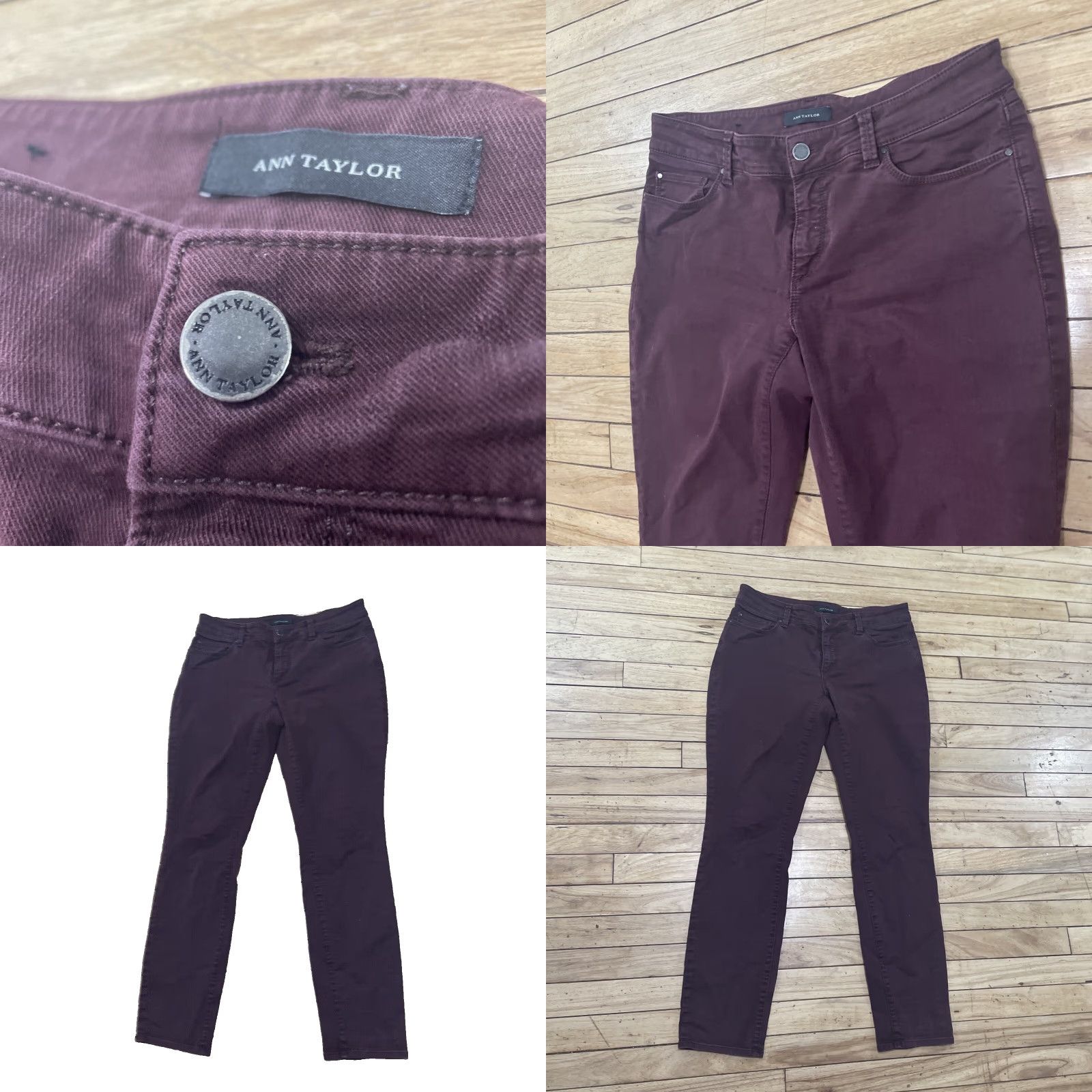 Ann Taylor ANN TAYLOR Burgundy Pants Women 6 The Skinny Curvy Red Maroon Stretch Jeans 30 6 Pants Women Regular Red Burgundy Skinny 29 In Inseam 29 Size 28" / US 6 / IT 42 - 10 Thumbnail