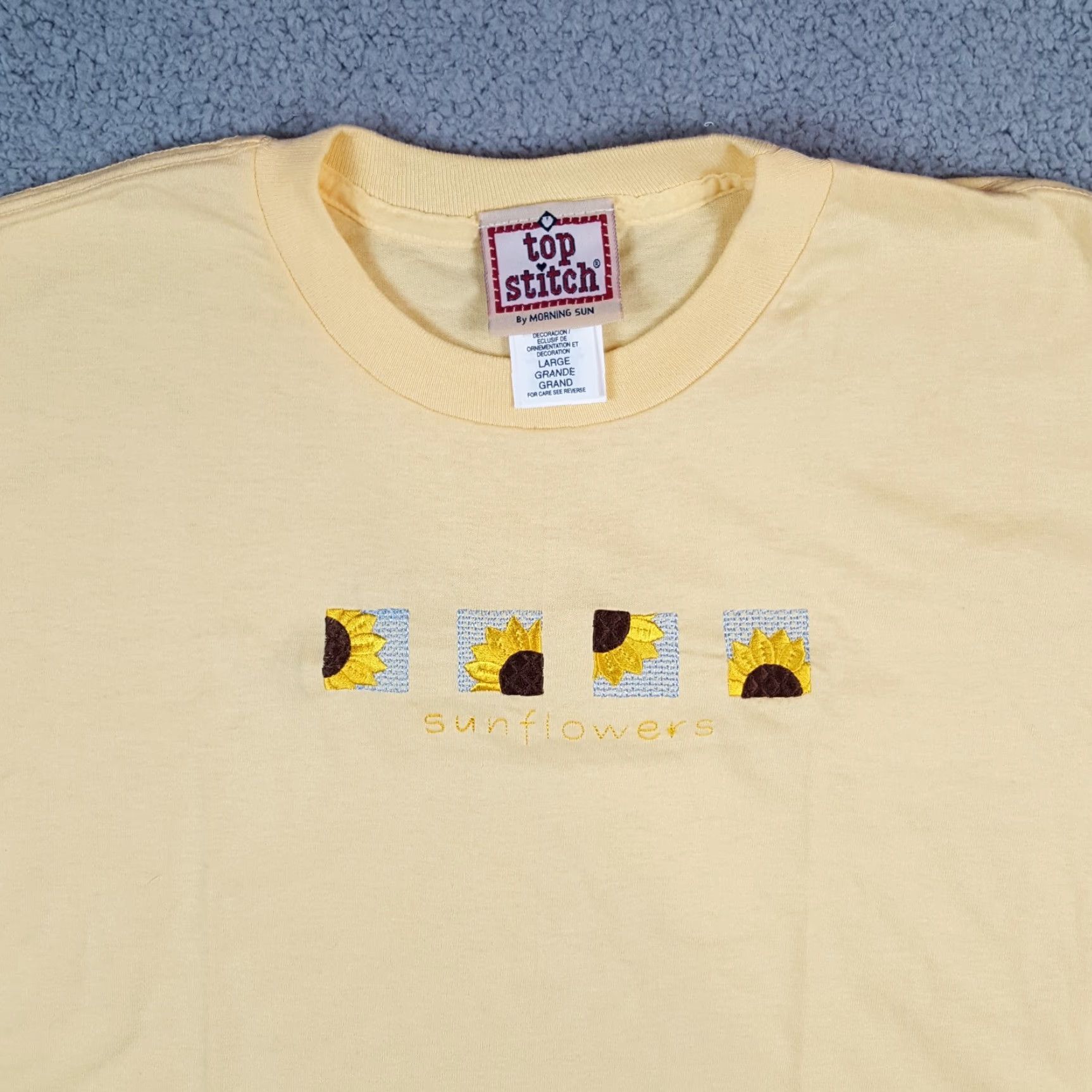 Sunflower Vintage Sunflower Women's T-Shirt L Summer 90s Y2K Embroidered Flower Retro Yellow Size L / US 10 / IT 46 - 2 Thumbnail