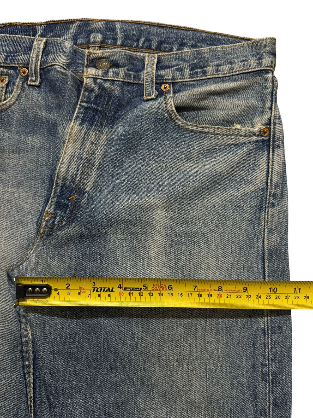 Levi's Vintage 90s Levis 505 Blue Faded Wash Distress Straight Leg Size US 32 / EU 48 - 12 Thumbnail