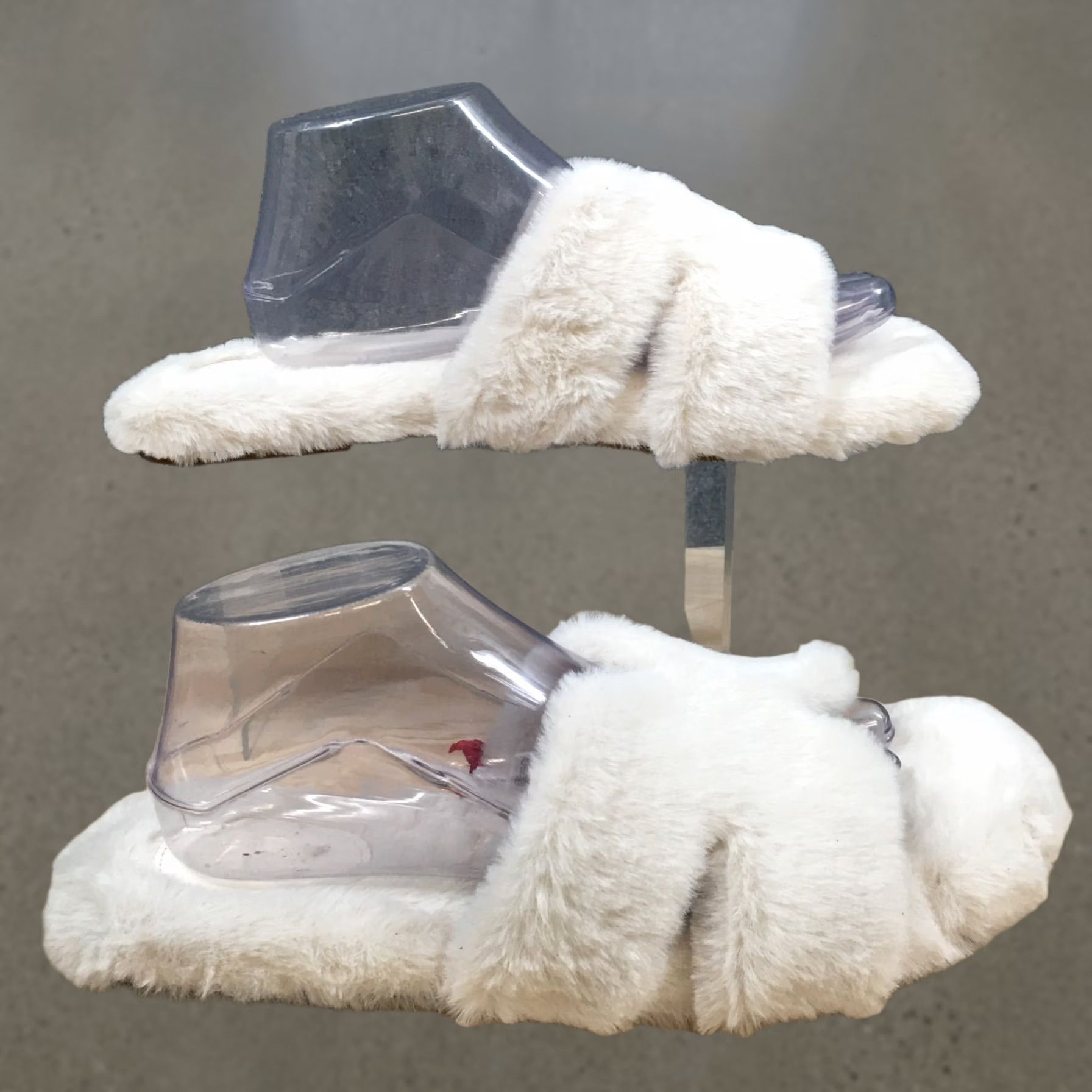Vintage A New Day Sandals Womens 11 Stars Above Fuzzy Slide White Faux Fur RN17730 NEW Size US 9 / IT 39 - 1 Thumbnail