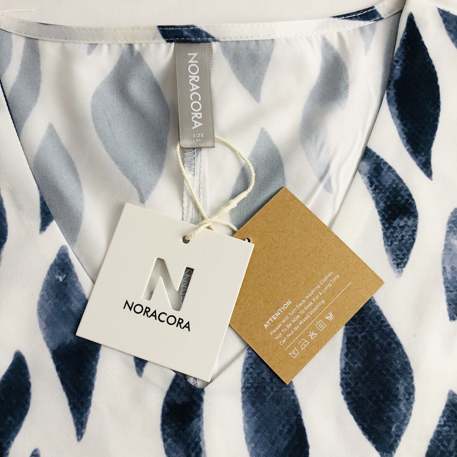 Other NWT NORAORA White Blue A-line Dress Size M Tunic Lagenlook Size M / US 6-8 / IT 42-44 - 6 Thumbnail