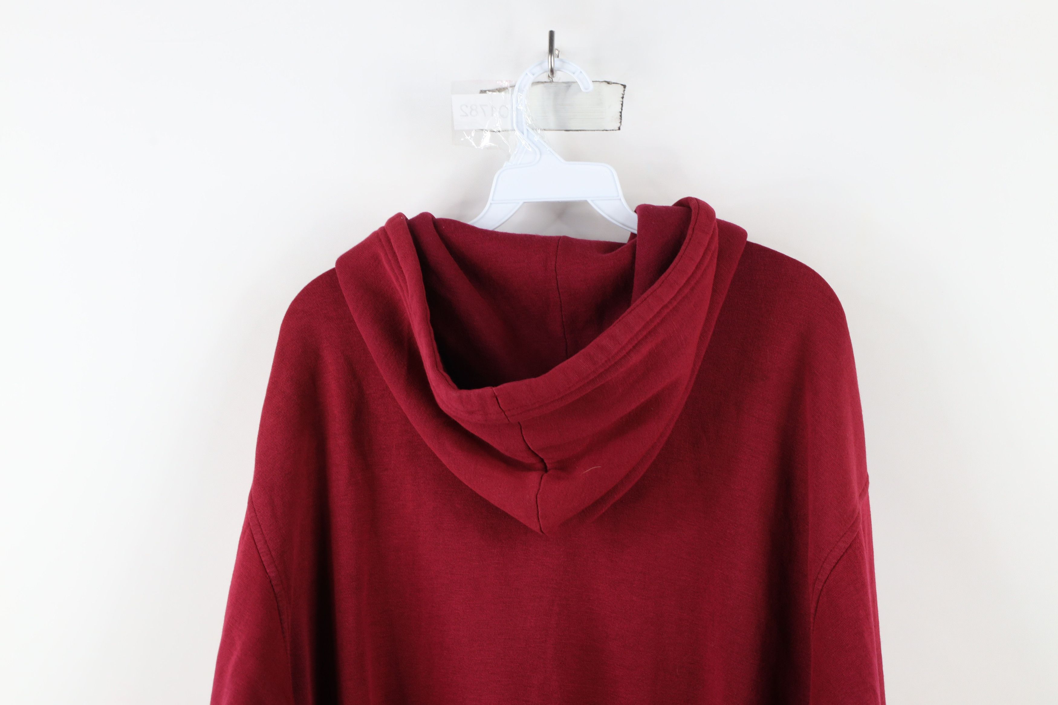 Vintage Vintage 90s Streetwear Blank Hoodie Sweatshirt Red Size US XXL / EU 58 / 5 - 11 Thumbnail
