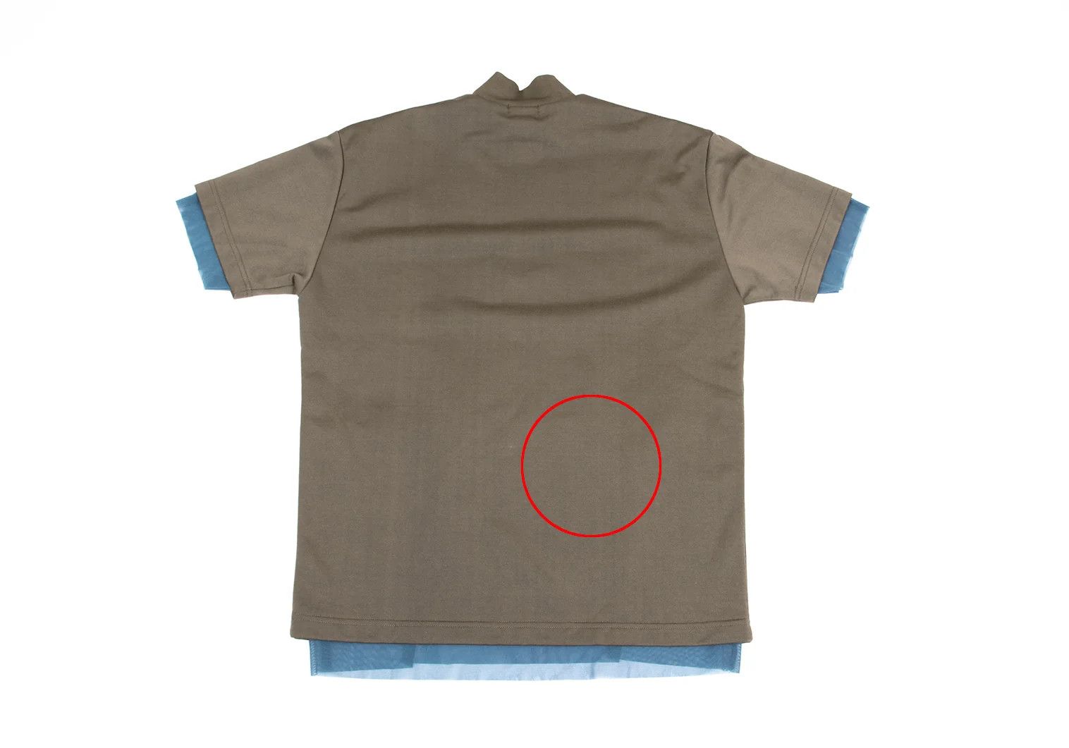 Kolor Mesh Layered Mock Neck T-Shirt in Khaki Blue Grey Size US M / EU 48-50 / 2 - 9 Thumbnail
