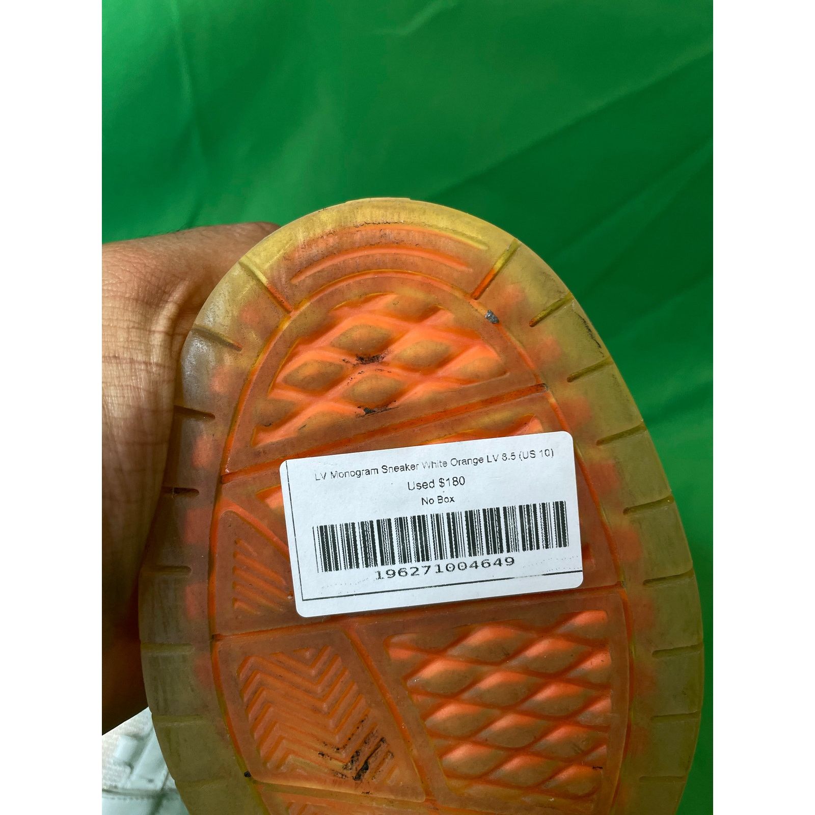 Louis Vuitton LV Monogram White & Orange Sneaker Size US 10 / IT 40 - 5 Thumbnail