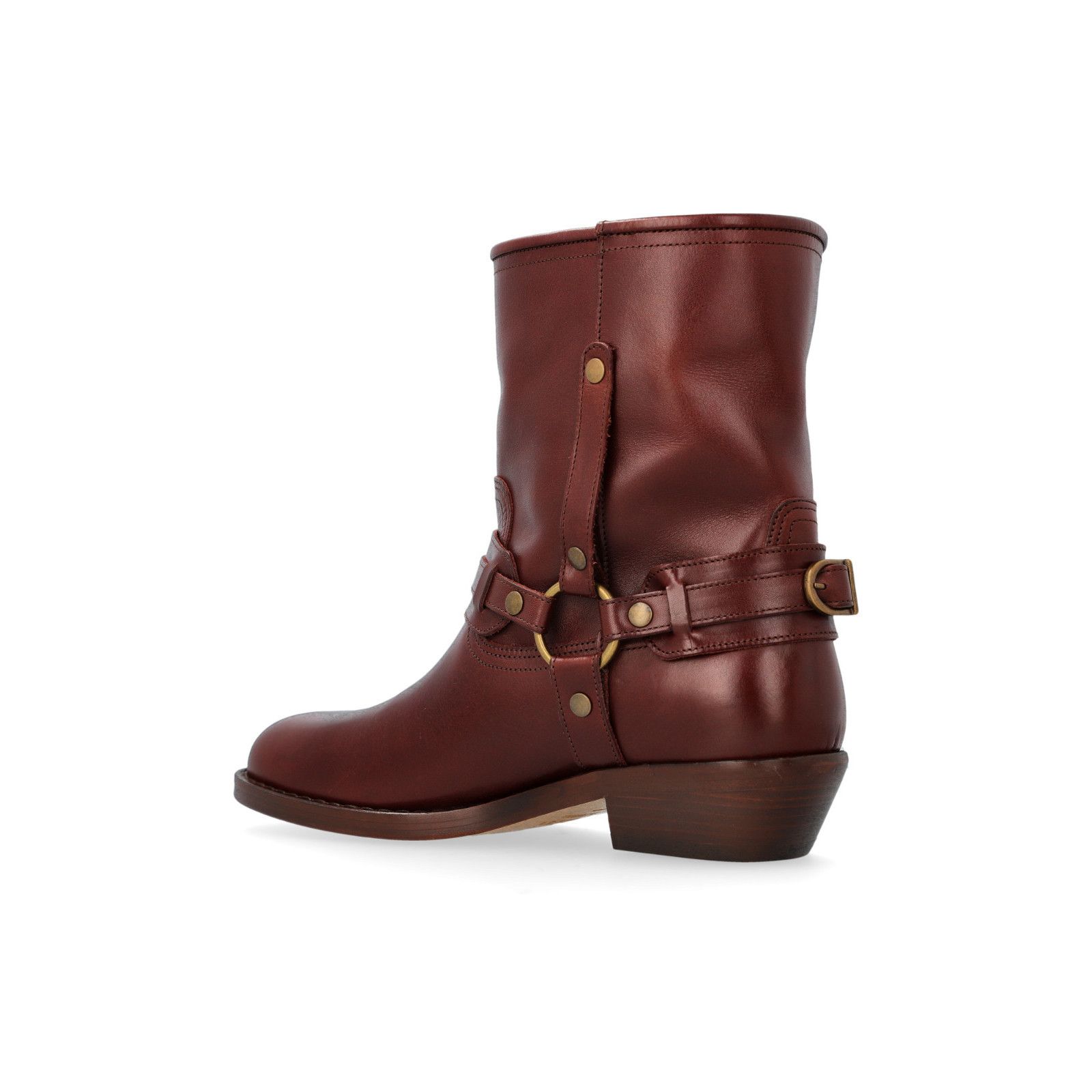 ISABEL MARANT Ildred Burgundy Brown Leather Ankle Boots New