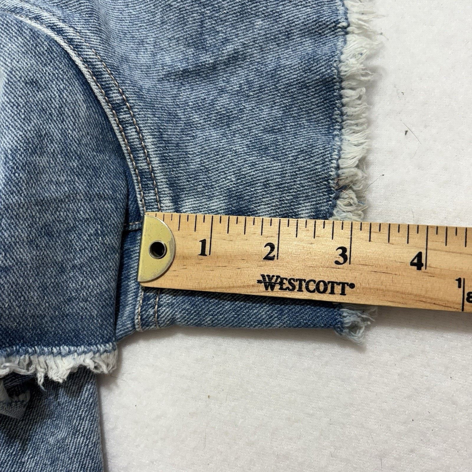 Other INC Denim 18 High Rise Jean Shorts 3” Inseam Frayed Ripped Size 40" / US 18 - 17 Thumbnail