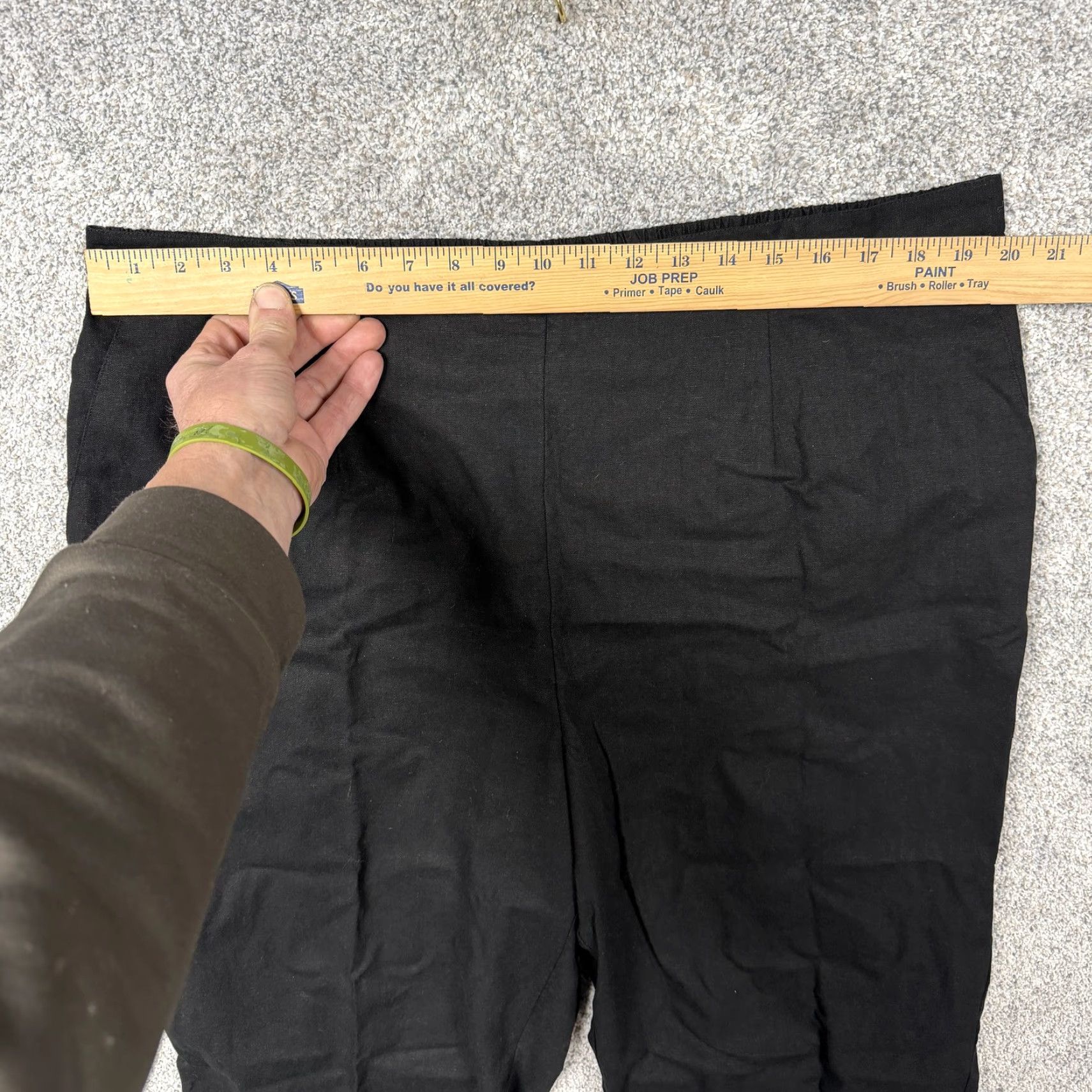 Vintage VINTAGE Alfred Dunner Capri Pants 22W Women Black Linen Beaded Embroidered Pockets Pull On 21in Inseam Casual Boho Coastal Grandmother Y2K Size 40" / US 18 - 2 Thumbnail