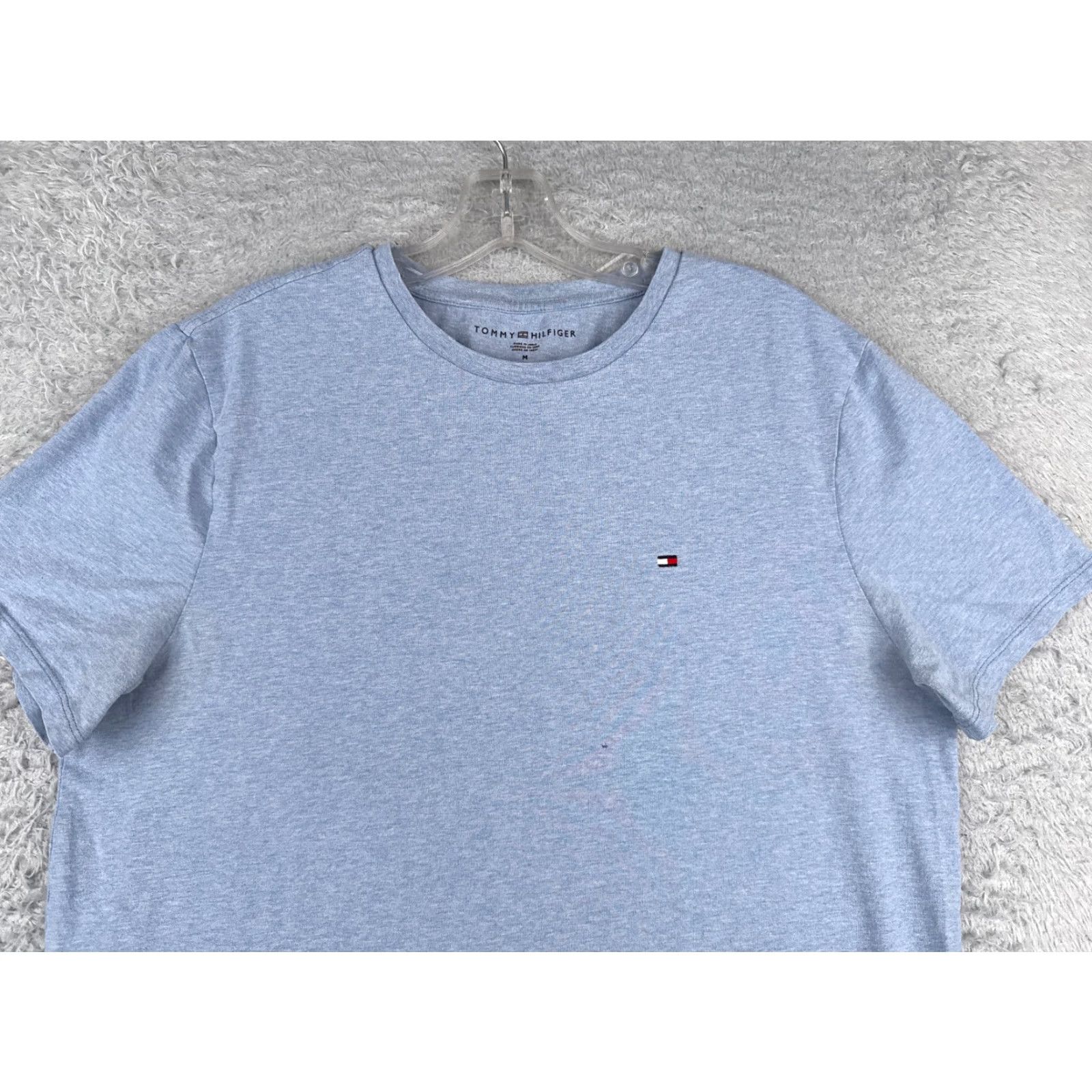 Tommy Hilfiger Tommy Hilfiger Shirt Men Medium Blue Cotton Blend Crew Neck Short Sleeve Designer Size US M / EU 48-50 / 2 - 4 Thumbnail