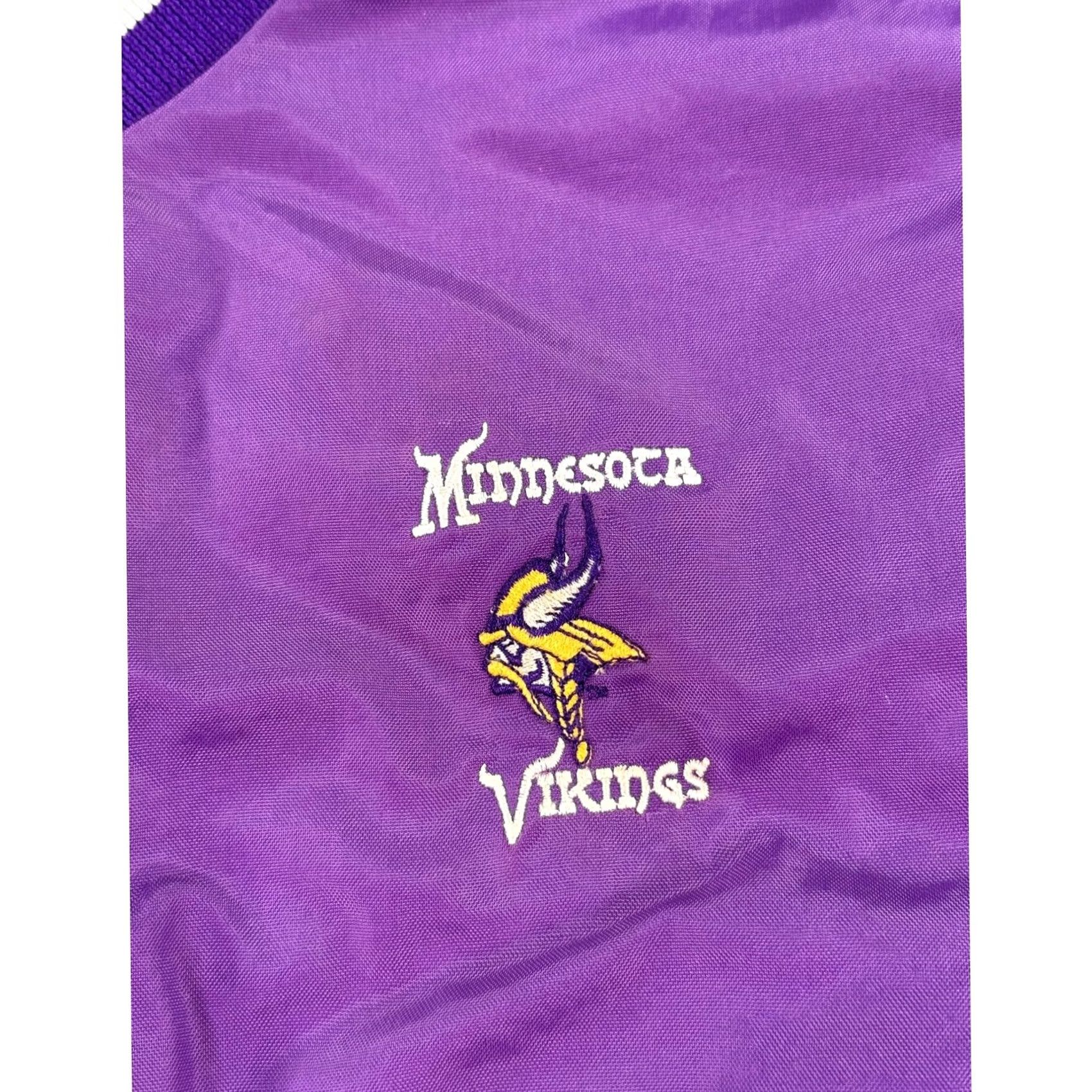 NFL Vintage Bike Windbreaker Mens Large Purple V-Neck Pullover NFL 80s Size US L / EU 52-54 / 3 - 3 Thumbnail