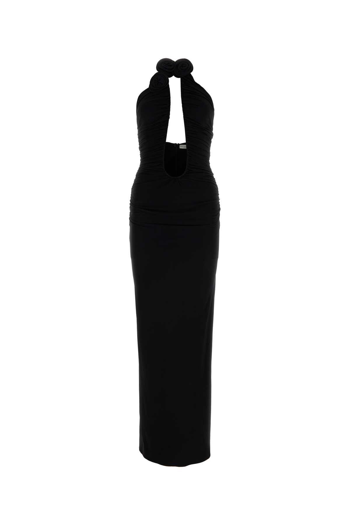 Magda Butrym Black Viscose Stretch Long Dress | Grailed