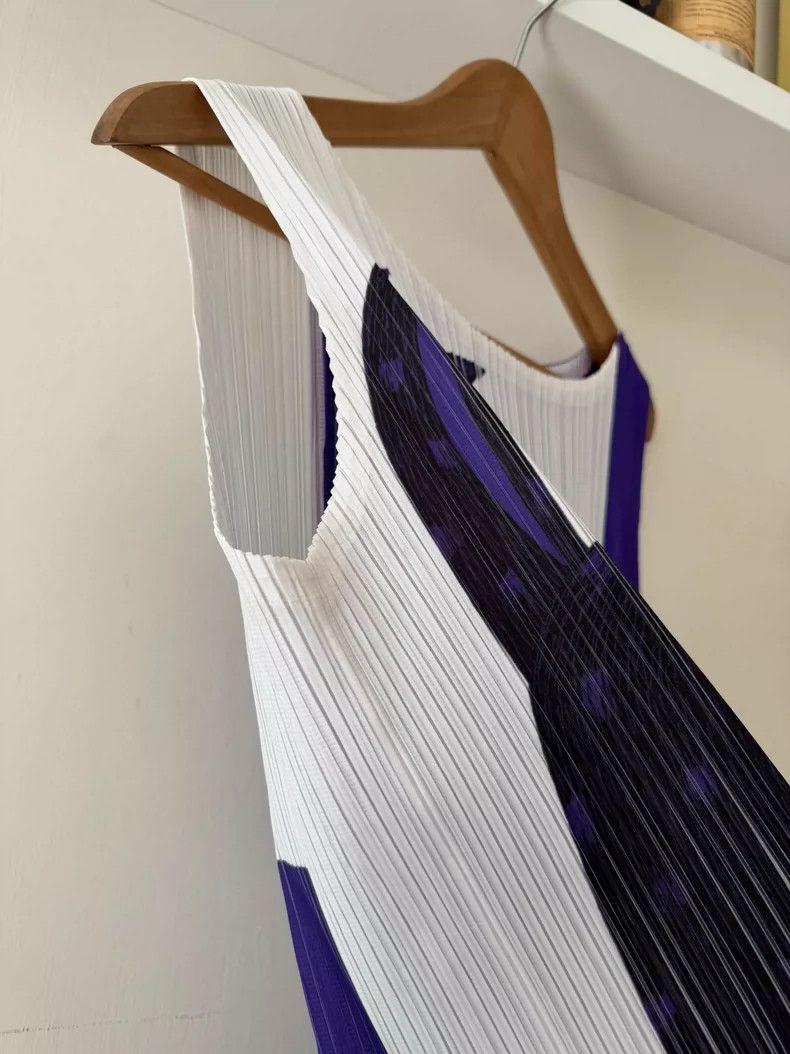 Issey Miyake Issey Miyake size:3 Blue and white dress Size M / US 6-8 / IT 42-44 - 4 Thumbnail