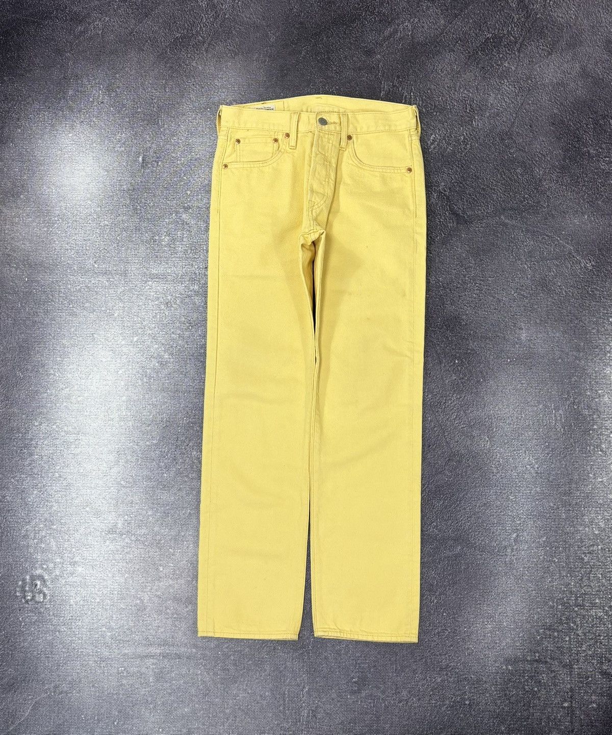 Levi's Levi’s Premium 501 Lemon Tab Slim Fit Yellow Denim Jeans Size US 28 / EU 44 - 2 Thumbnail