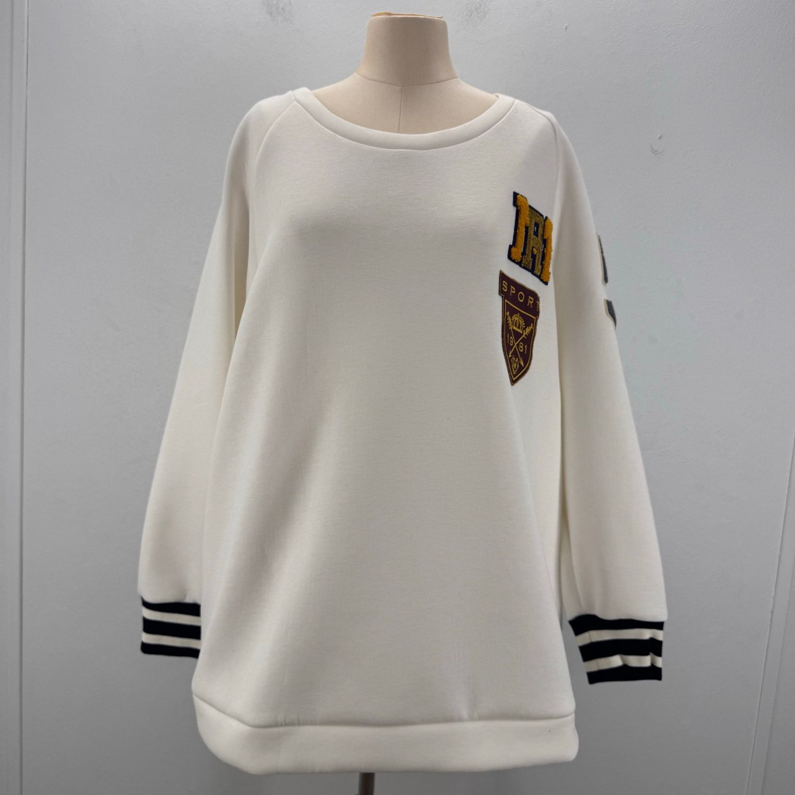 Marina Rinaldi Marina Rinaldi Occhaire Applique Scuba Sweatshirt White XL Size 3XL / US 20-22 - 4 Thumbnail