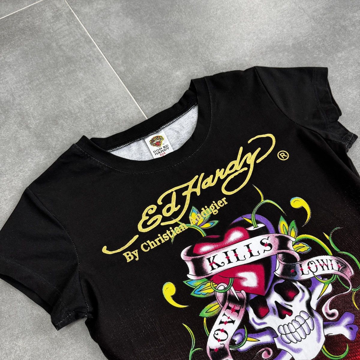 Ed Hardy Ed Hardy By Christian Audigier Tattoo Skulls Roses T-Shirt Size L / US 10 / IT 46 - 7 Thumbnail