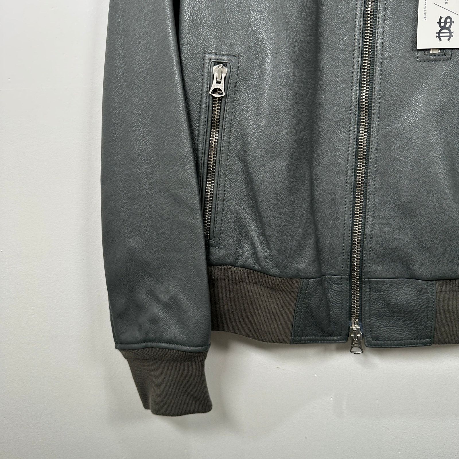 Burberry Burberry Dark Steel Leather Bomber Jacket Size 48 Size US M / EU 48-50 / 2 - 5 Thumbnail