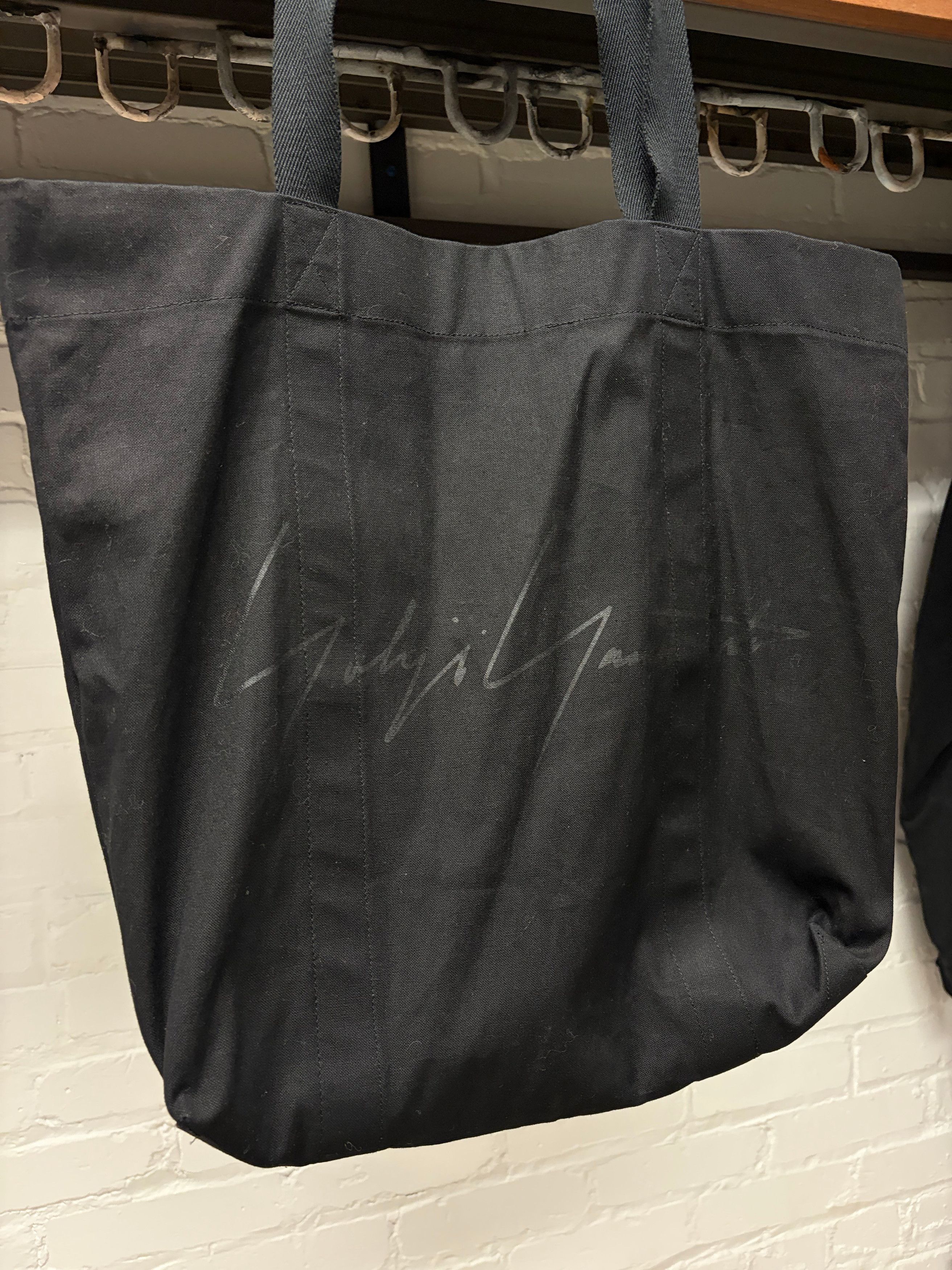 Yohji Yamamoto Yohji Yamamoto Black Canvas Tote Bag Size ONE SIZE - 2 Thumbnail