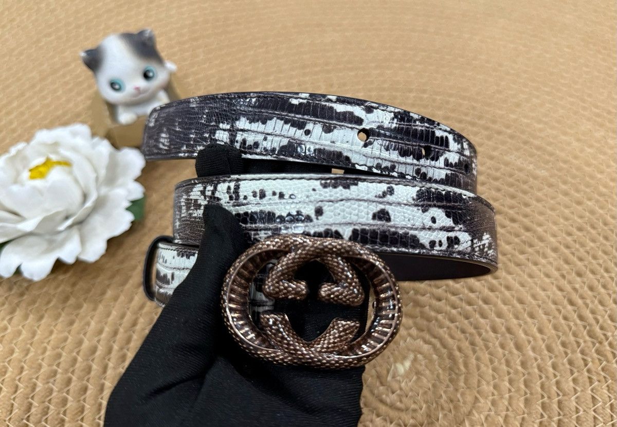 Gucci Skinny Embossed Leather Belt 85 Size ONE SIZE - 2 Thumbnail