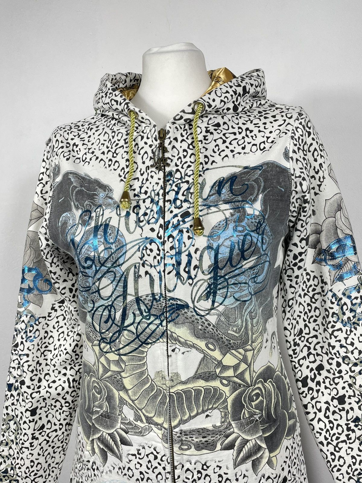 Christian Audigier × Ed Hardy × Vintage Christian Audigier Ed Hardy Retro 00s Hoodie With Crystals Size M / US 6-8 / IT 42-44 - 5 Thumbnail