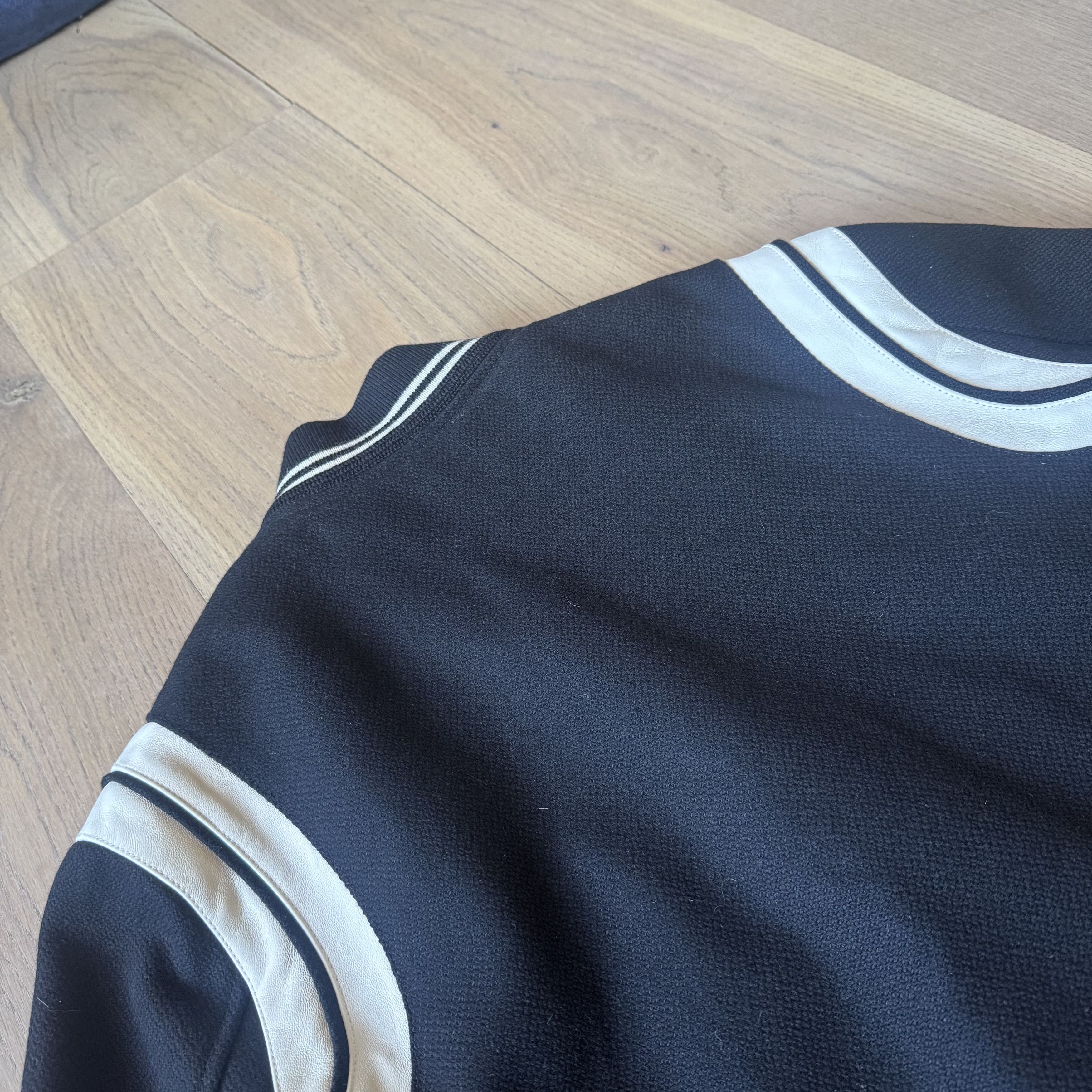 Saint Laurent Paris Saint Laurent Paris - Teddy Bomber Jacket - Black / White Size US XL / EU 56 / 4 - 6 Thumbnail