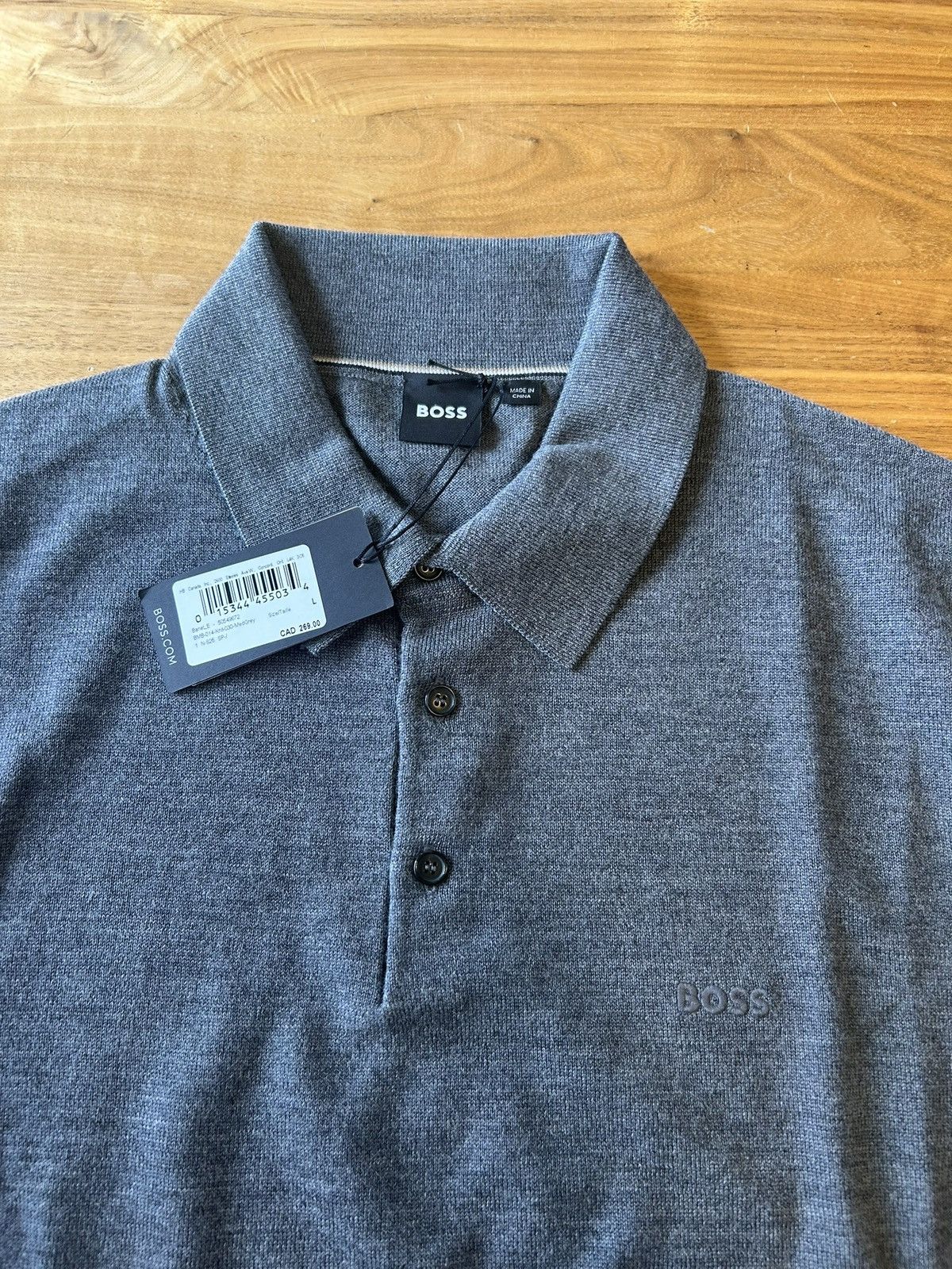 Hugo Boss Hugo Boss longsleeve knit polo in Grey Size US L / EU 52-54 / 3 - 1 Thumbnail