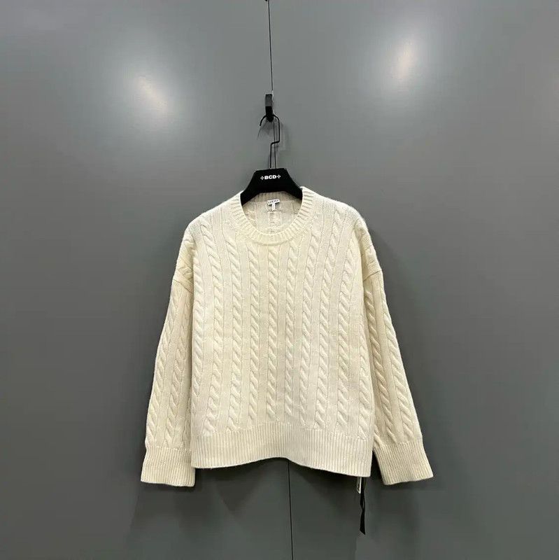Loewe Women's Cream Cable Knit Sweater 0089