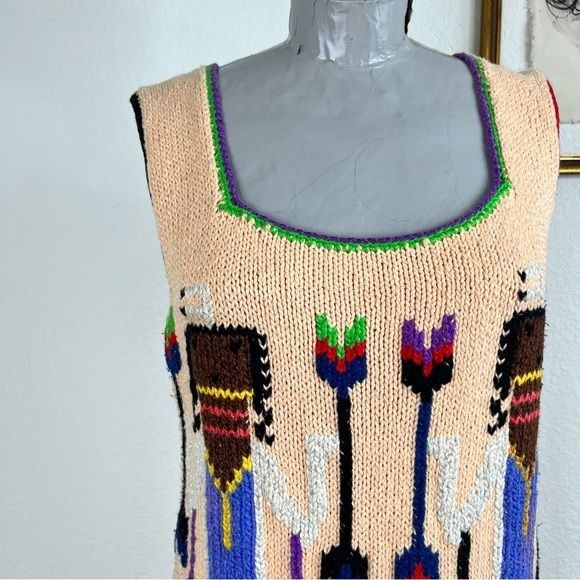 Vintage Myrna MacMurray Native American Indigenous Sweater Beaded Dr Size M / US 6-8 / IT 42-44 - 2 Thumbnail