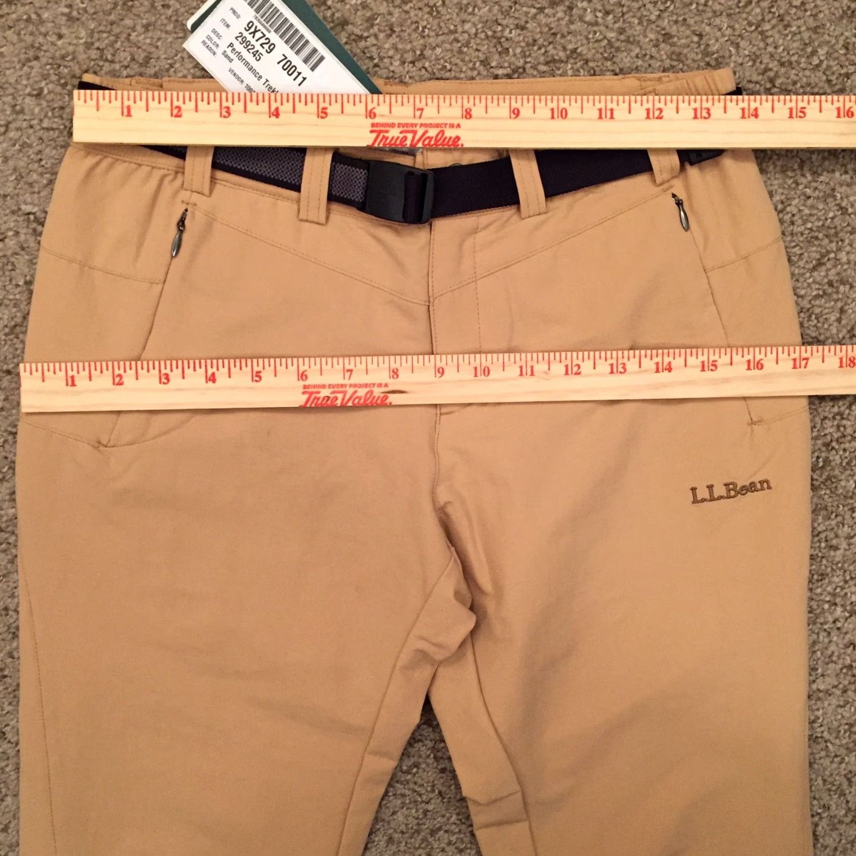 Vintage LL Bean Performance Trekking Pant Womens XXS Beige Belted Pant Chino Straight 27.5in Inseam Casual Size 24" / US 00 / IT 34 - 2 Thumbnail