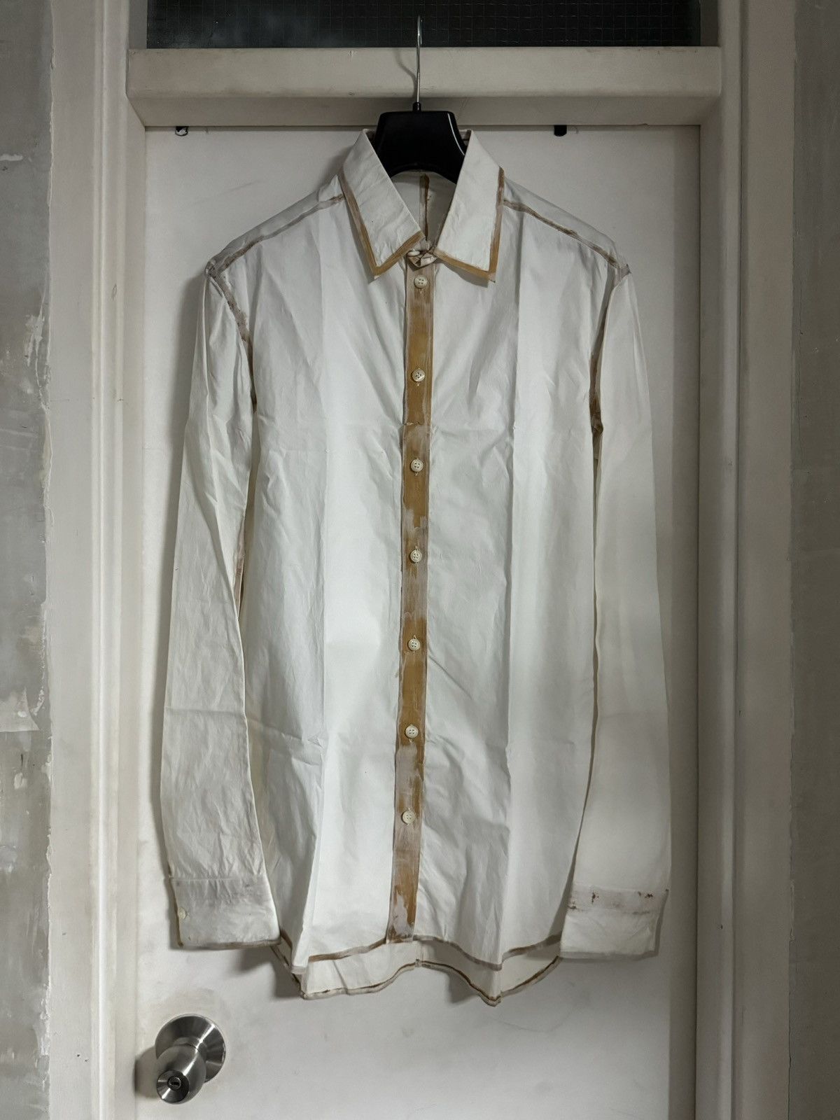image of Carol Christian Poell Glued Shirt in White, Men's (Size Medium)