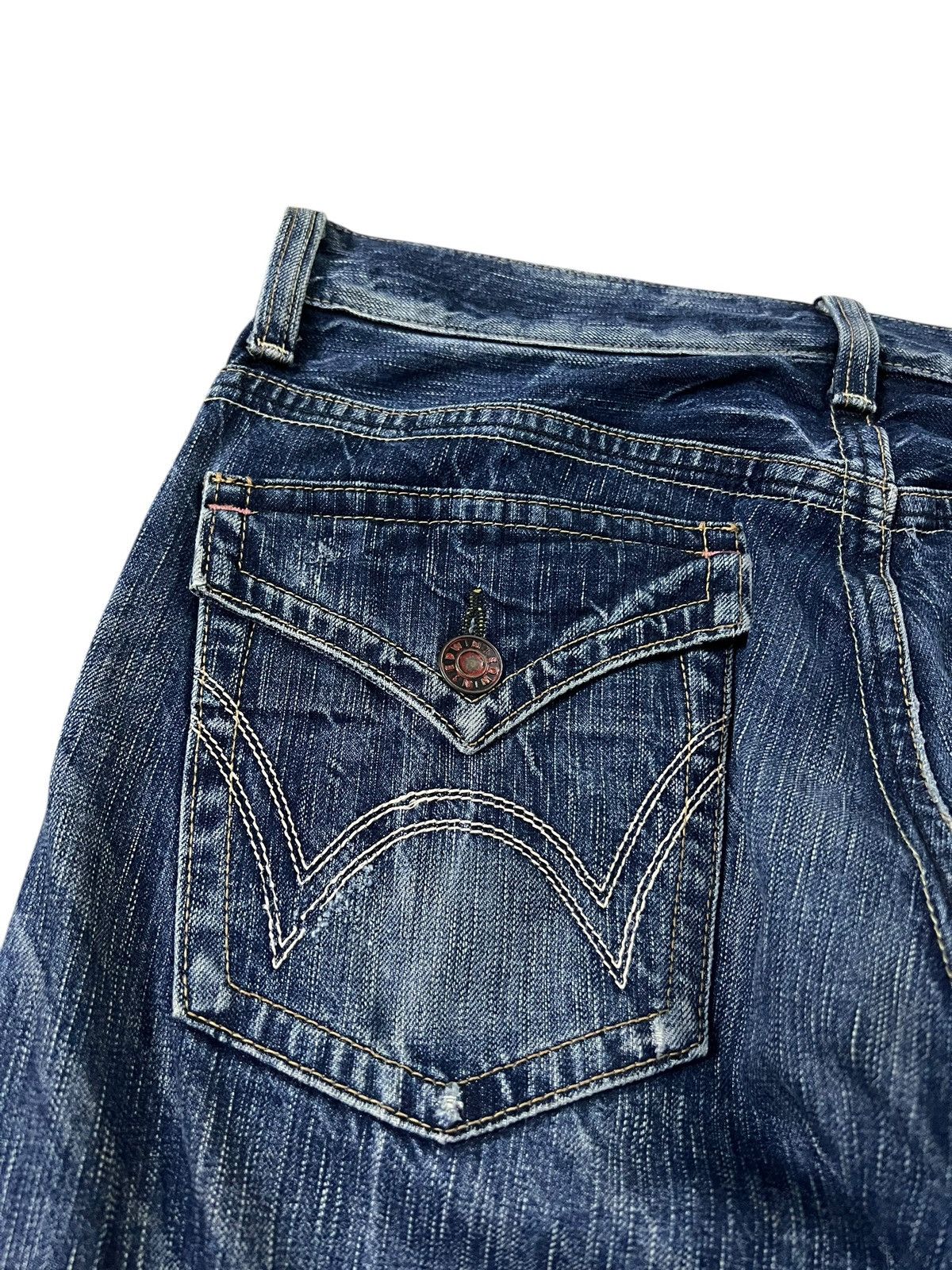 Edwin × If Six Was Nine × Le Grande Bleu (L.G.B.) 💥FLARE💥VINTAGE EDWIN 503 BLUE TRIP DISTRESS FADED JEANS Size US 34 / EU 50 - 11 Thumbnail