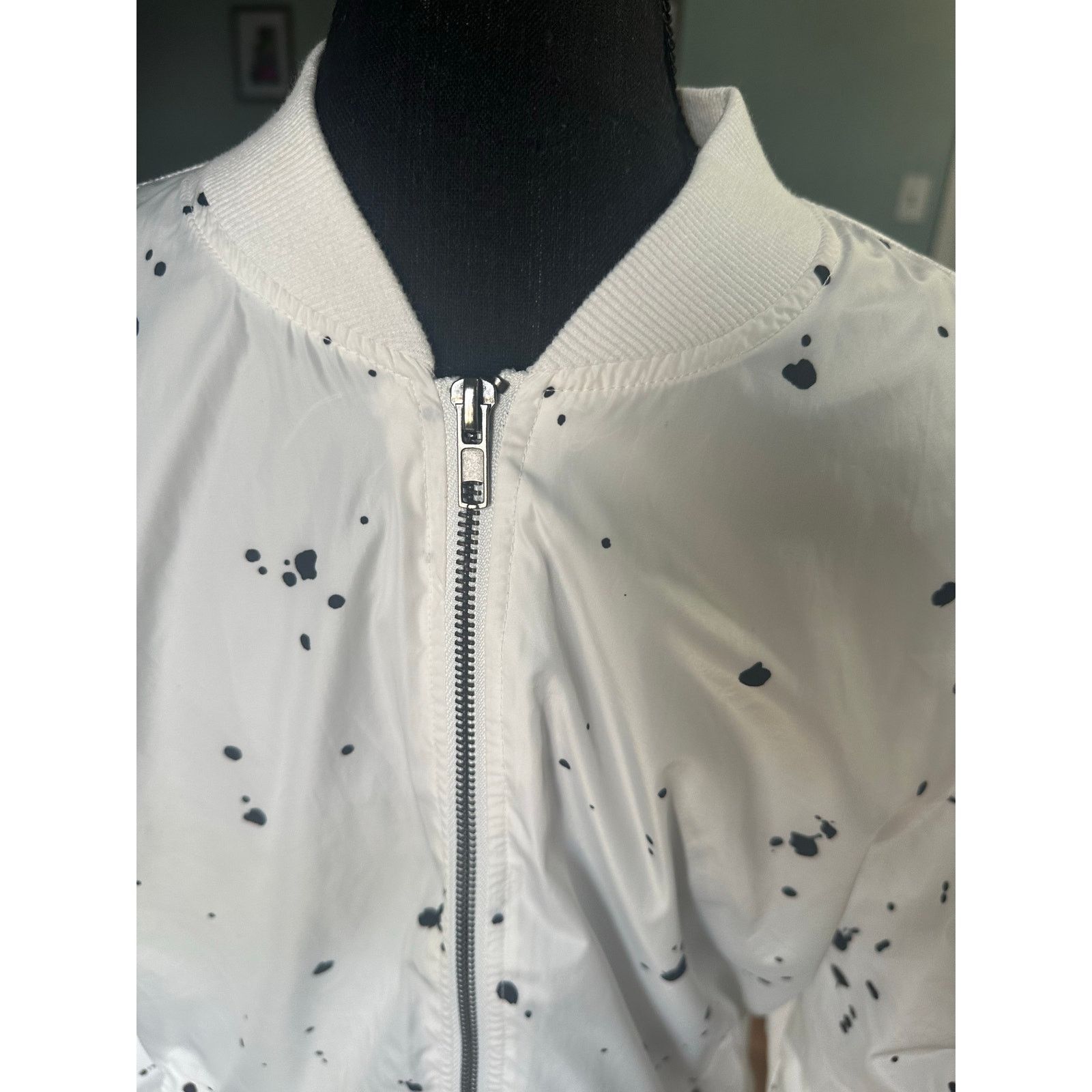 Carbon Carbon White Speckled Windbreaker Jacket Size US S / EU 44-46 / 1 - 2 Thumbnail