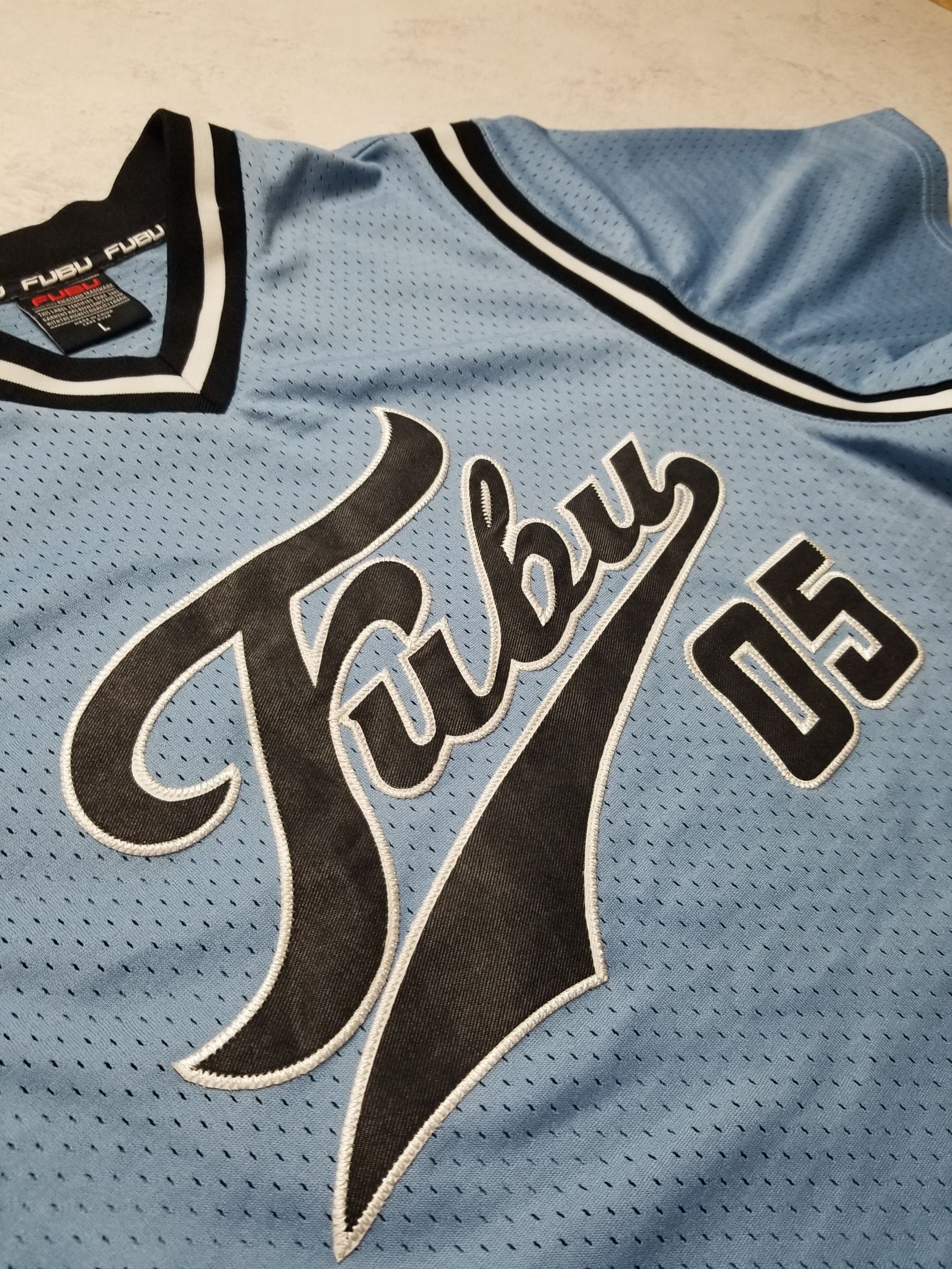 Fubu Fubu Jersey Blue 05 Champions Y2K Baggy Hip Hop Stripe Size US L / EU 52-54 / 3 - 9 Thumbnail