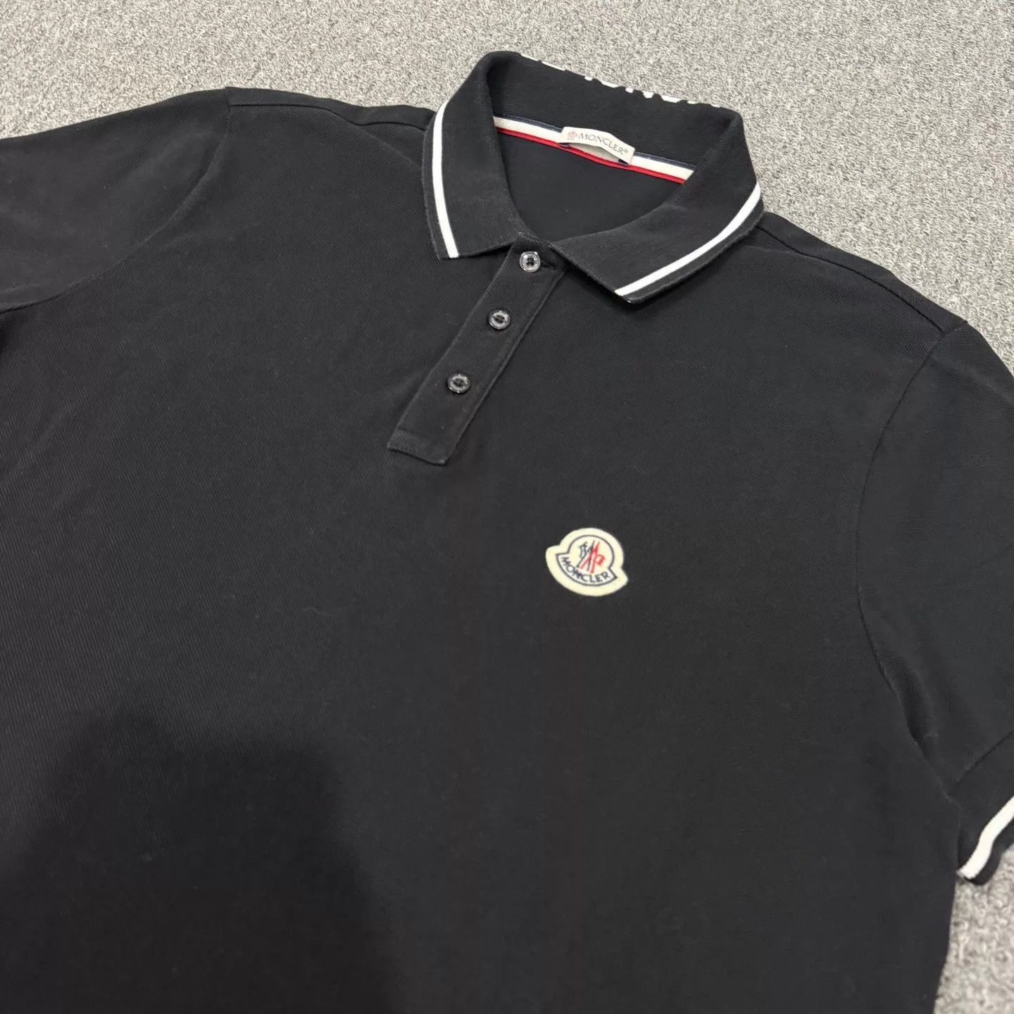 Moncler Moncler Black Chest Logo Short Sleeve Polo Shirt XL 99 New Size US XL / EU 56 / 4 - 3 Thumbnail